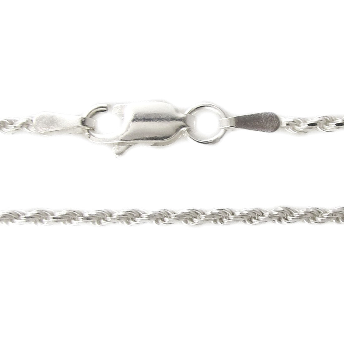 Cadena de joyería de plata de ley, 2 mm