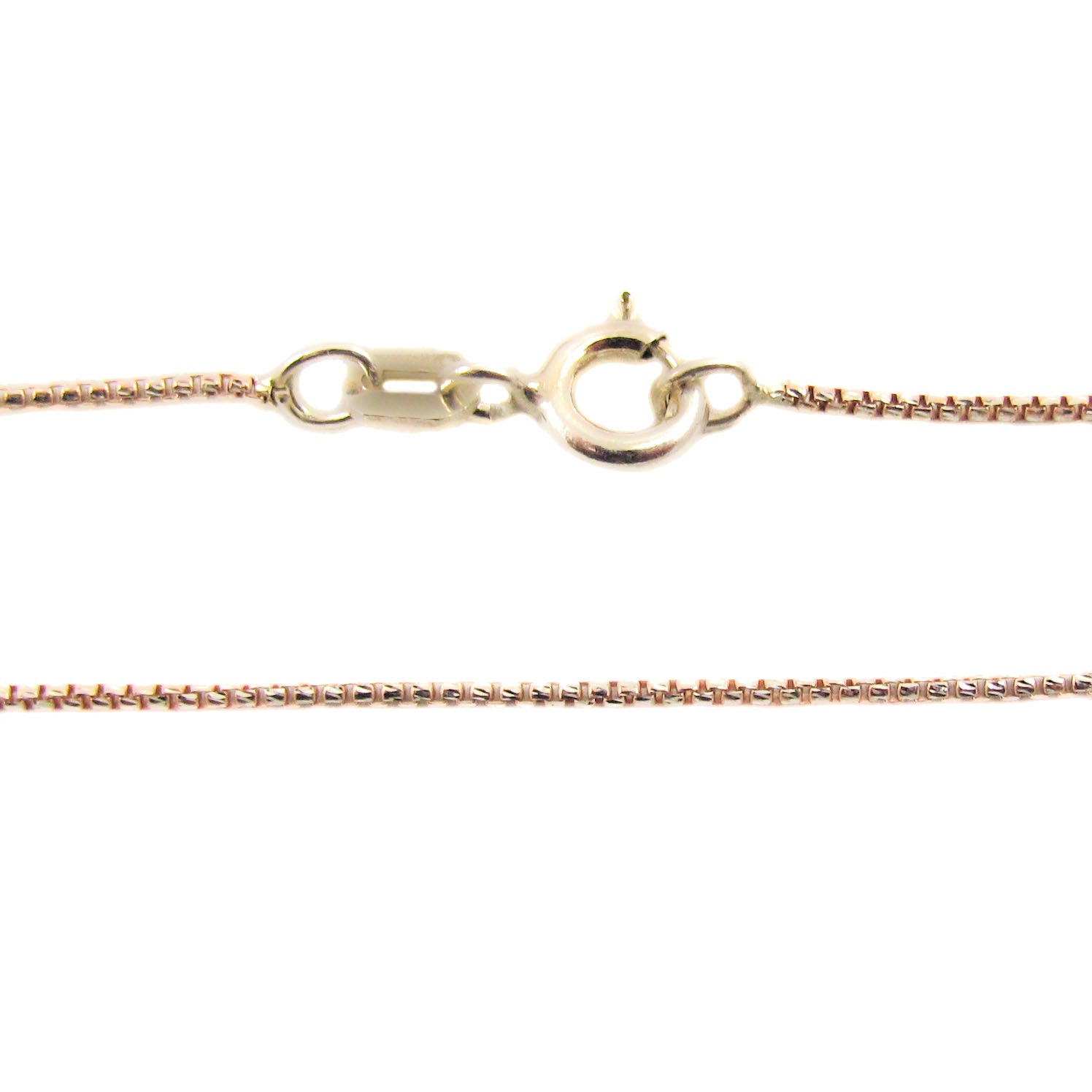 Cadena de joyería de plata de primera ley bañada en oro rosa 50 cm