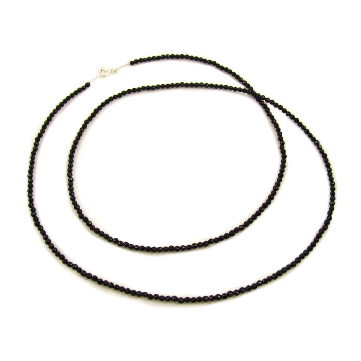 Onyx Gemstone Necklace – 50 cm, Black – In Protection