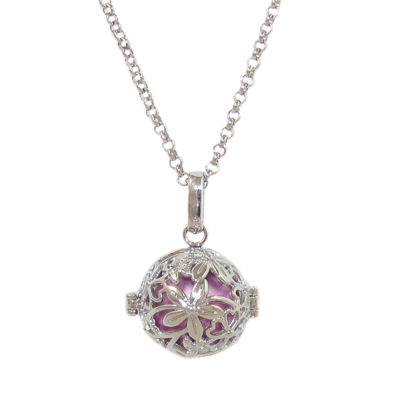 Engelsrufer Blüte Fashion Edelstahl Kette Rosa Pink 70 cm - Harmonie, innerer Frieden