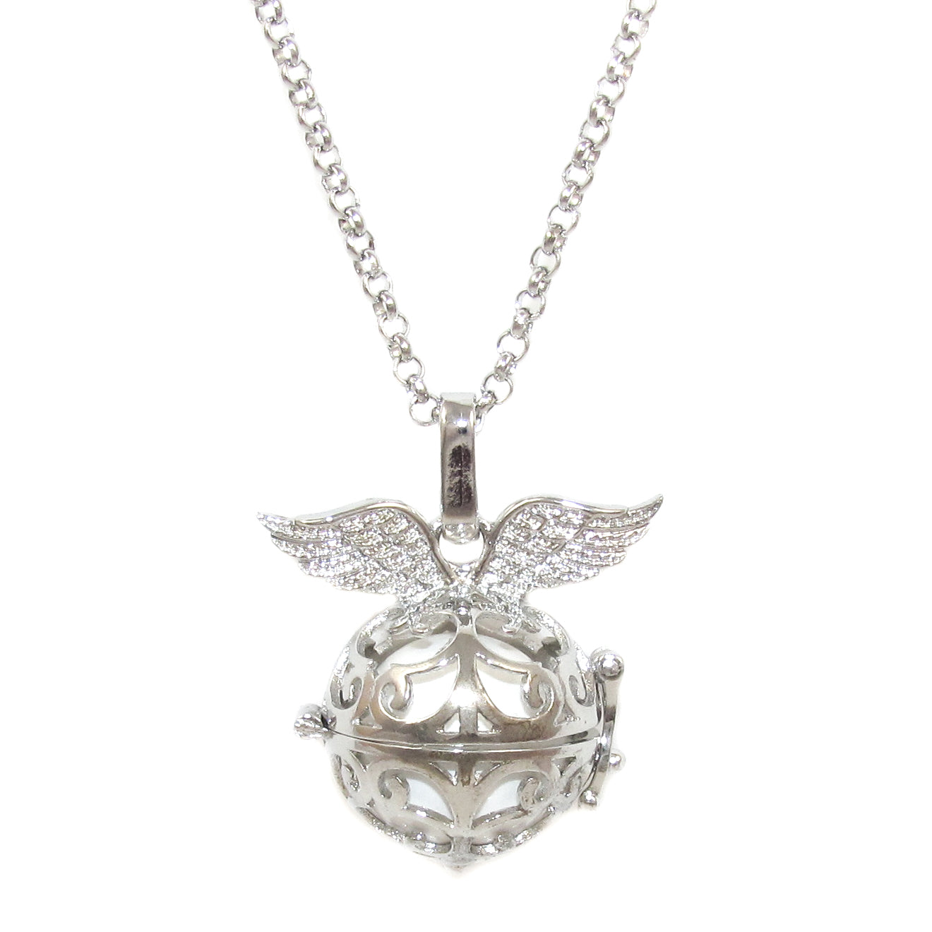 Engelsrufer Flügel Fashion Edelstahl Kette Weiss 70 cm - Gelassenheit
