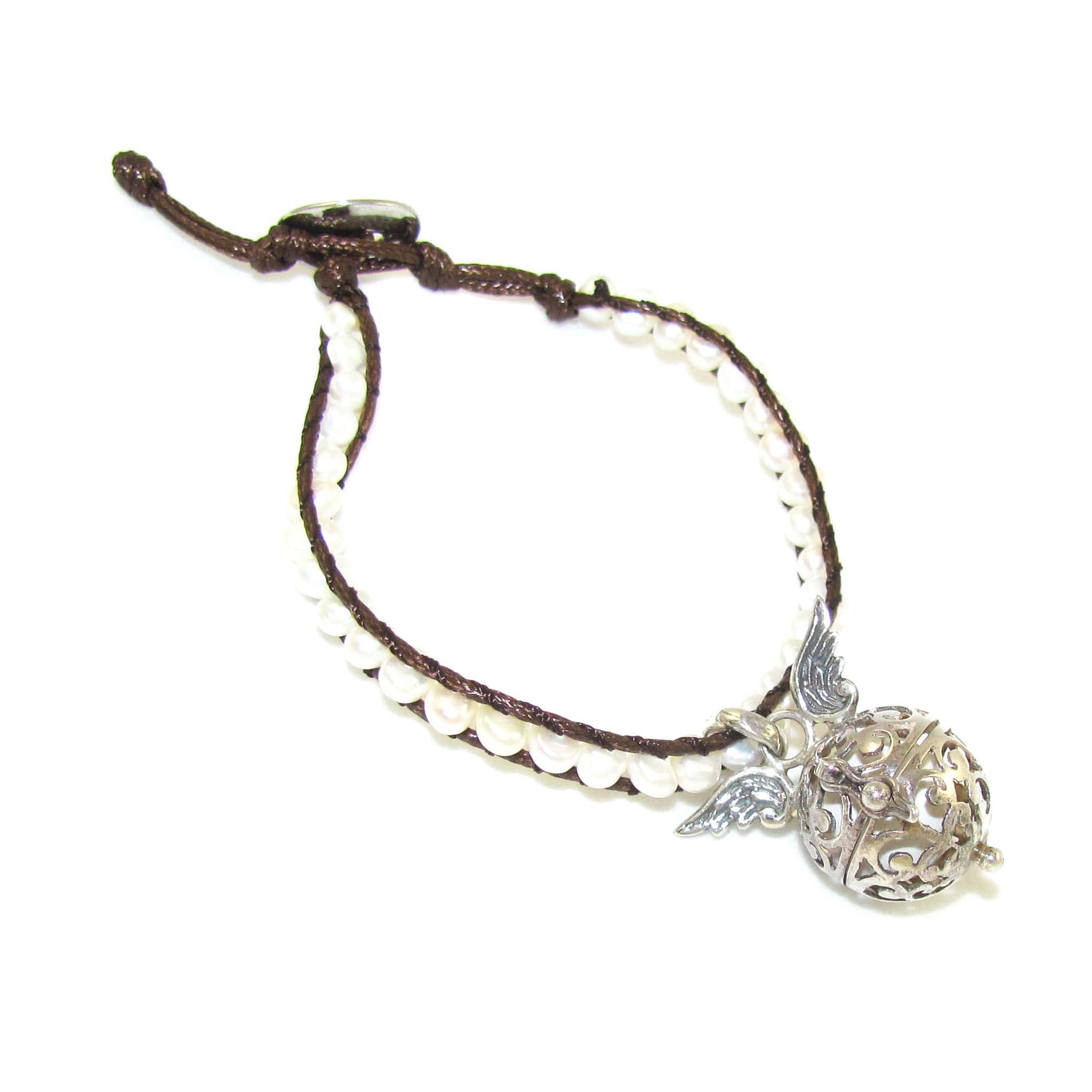 Engelsrufer Perlen Armband weiß, edler Hippie Stil - Zufriedenheit und Liebe in unserer Leben