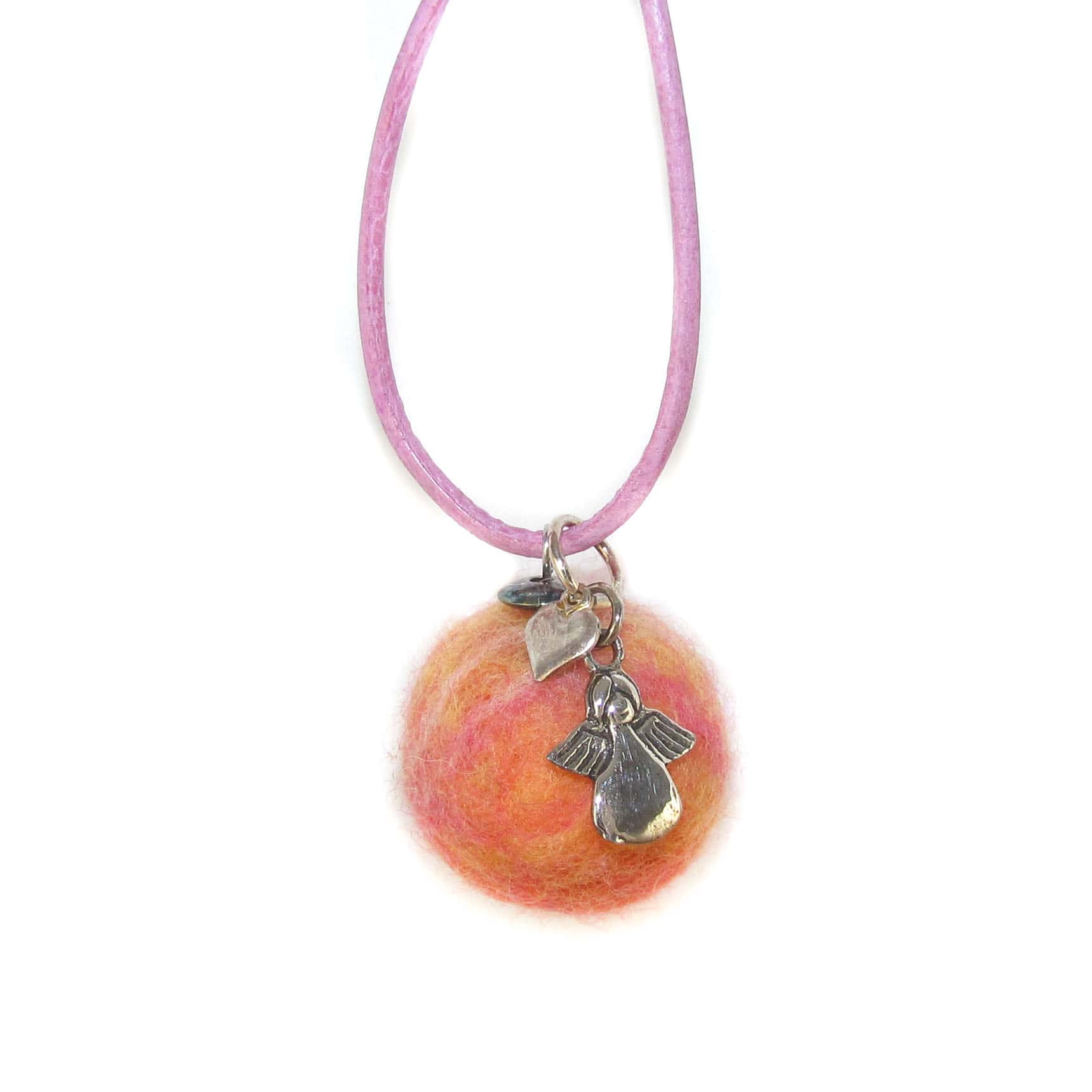Engelsrufer Filz Schutzengel mit Herz, pink, sweet dreams, geweiht - Liebe und Freude