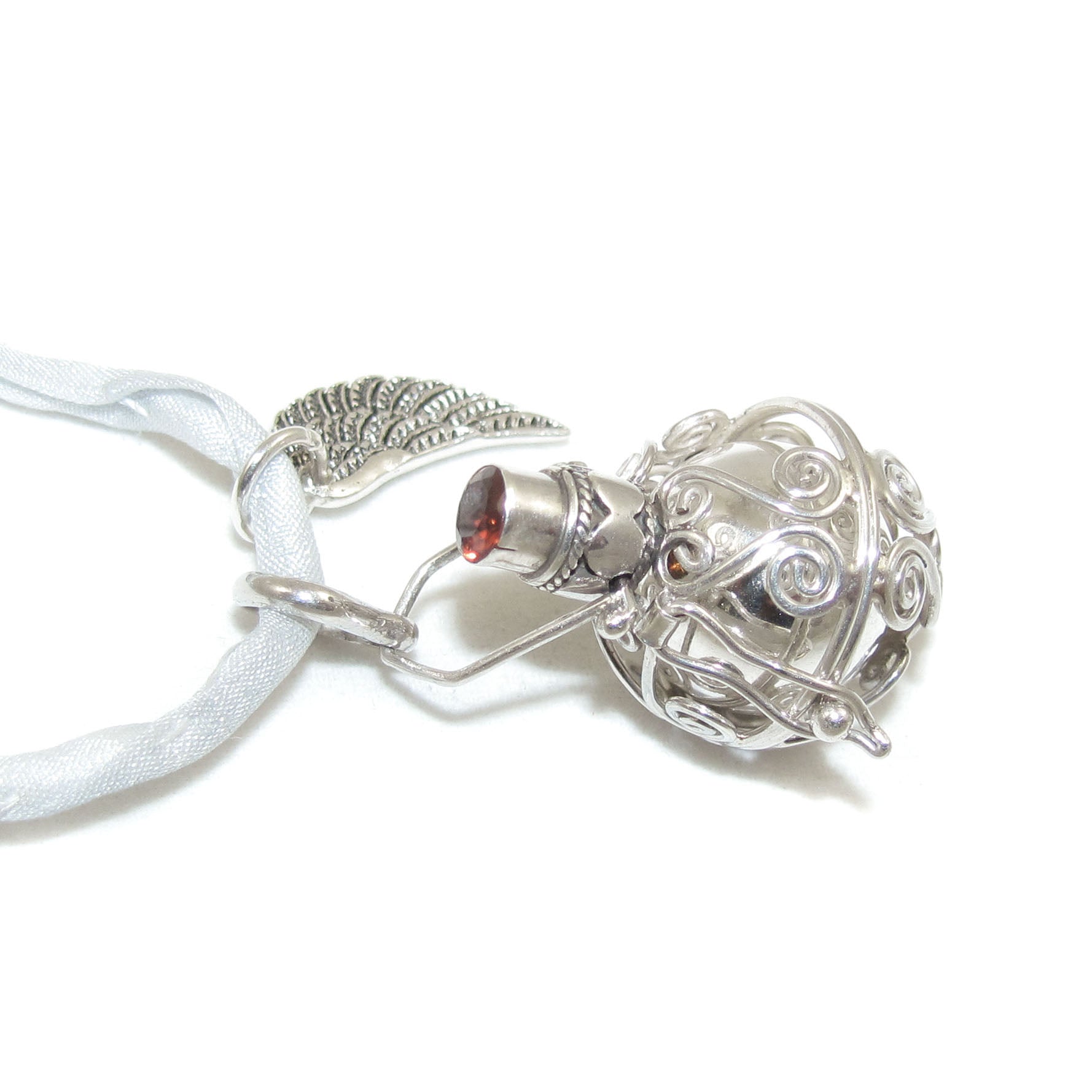 Engelsrufer Flügel Kette, Ketten Set Silber mit Granat - Liebe und Kraft