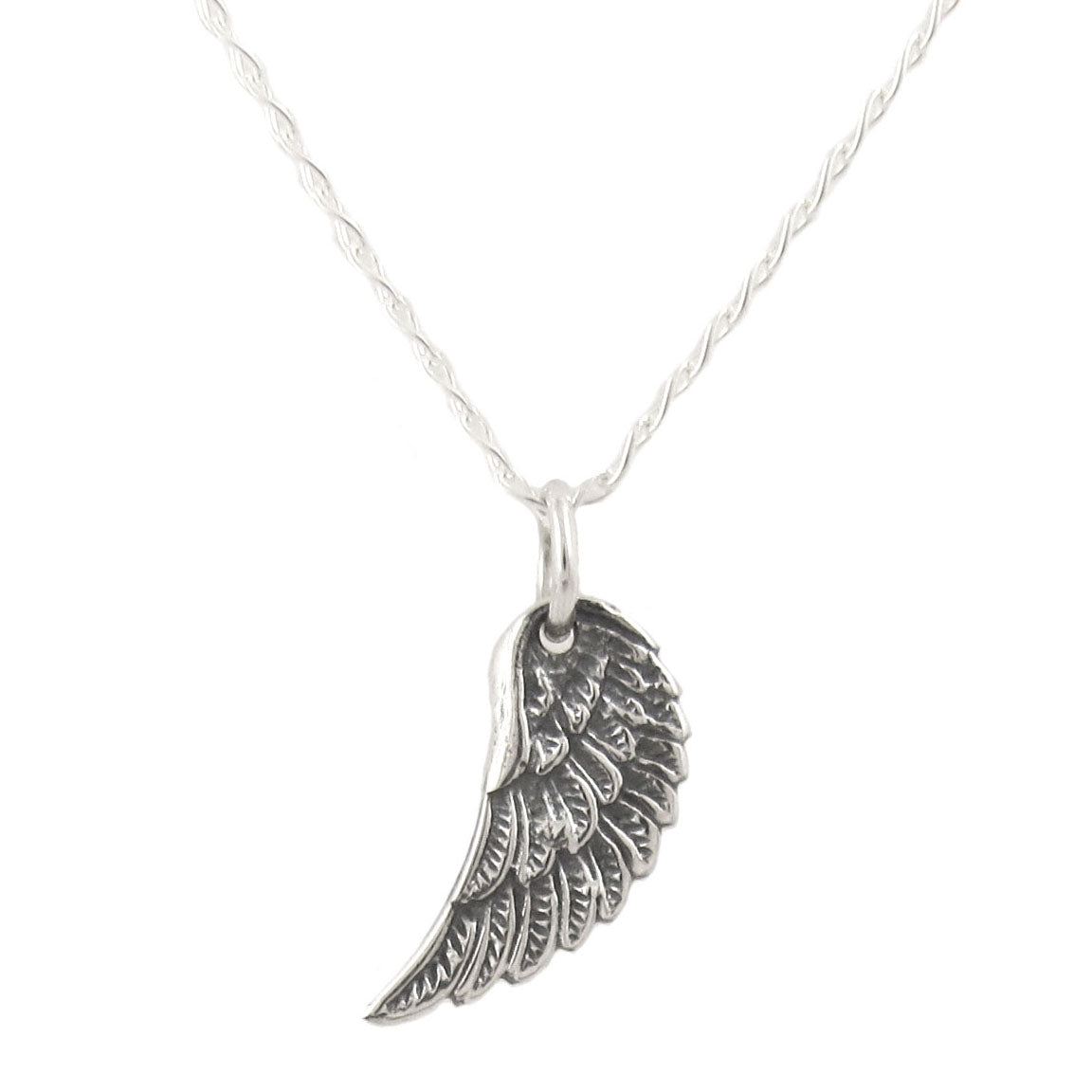 Engelflügel Mini Karma Kette, Sterlingsilber Set - für Mut