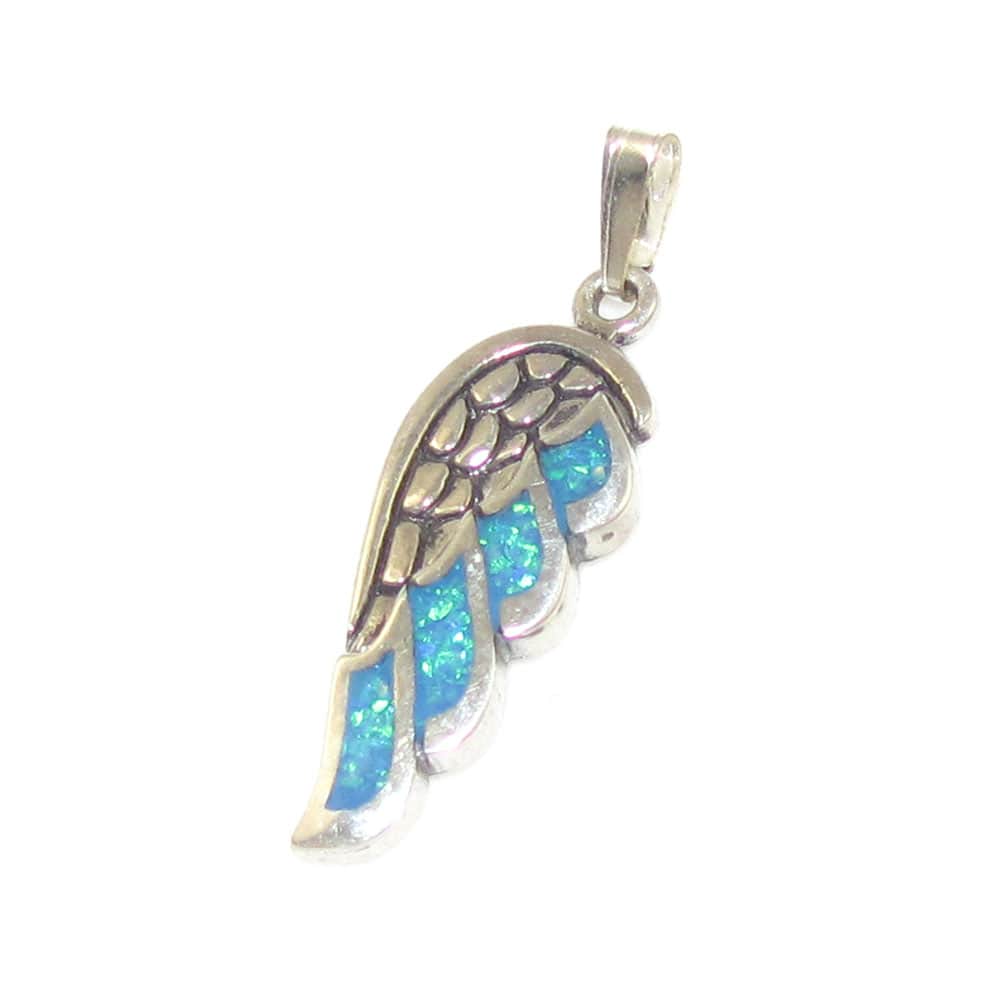 Engelsflügel Opal Edelstein Heilstein Anhänger Sterlingsilber - Seelenlicht