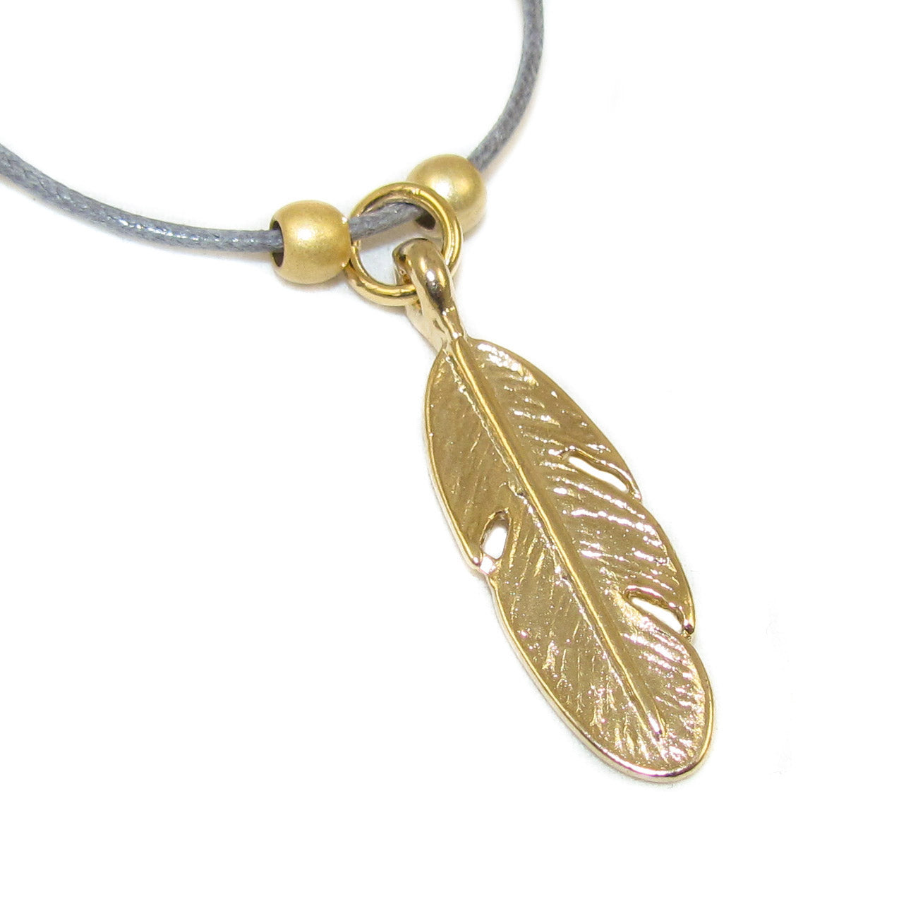Feder Schmuck Kette, Glückskind Talisman Gold