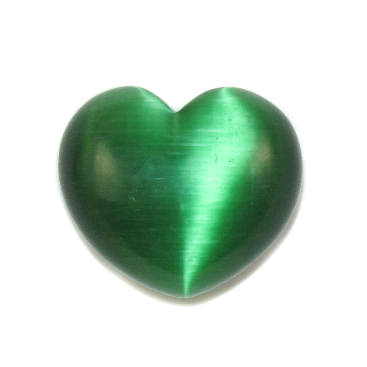 💚 Green Cat's Eye Gemstone Heart – Harmony & Relaxation