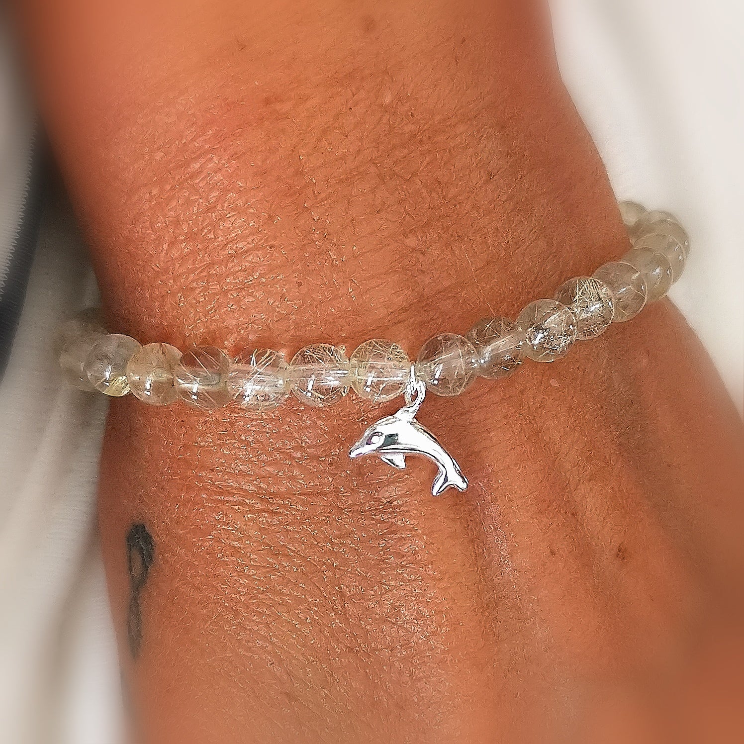 Delfin Seelentier Krafttier meer Mallorca Urlaub Karma Reiki Yoga Schmuck Armband Talisman Glücksarmband