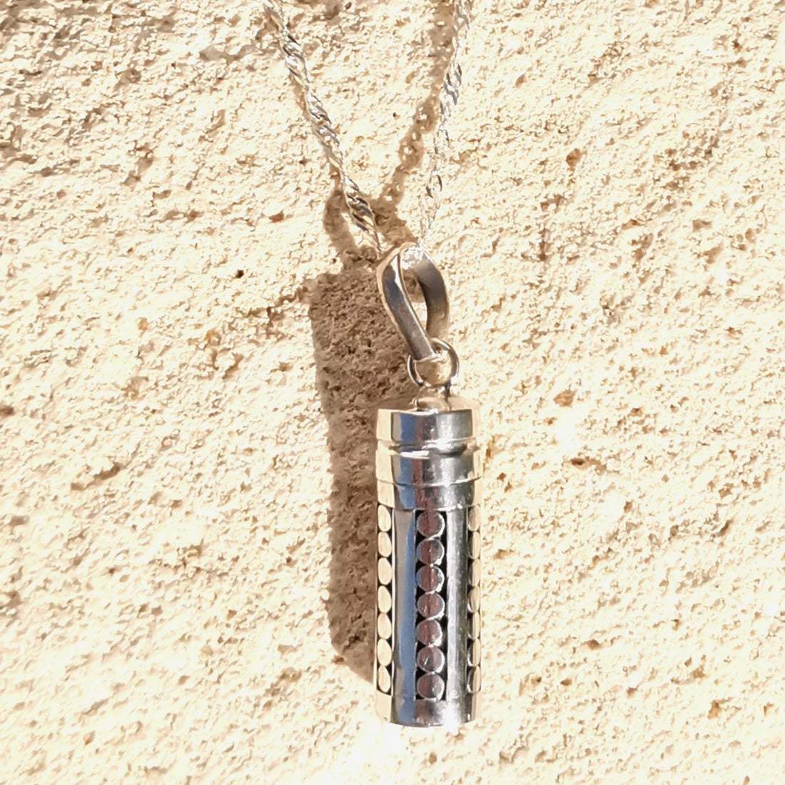 Wunsch Medaillon Glücksbringer Talisman Sterlingsilber Kette 60 cm, Unisex