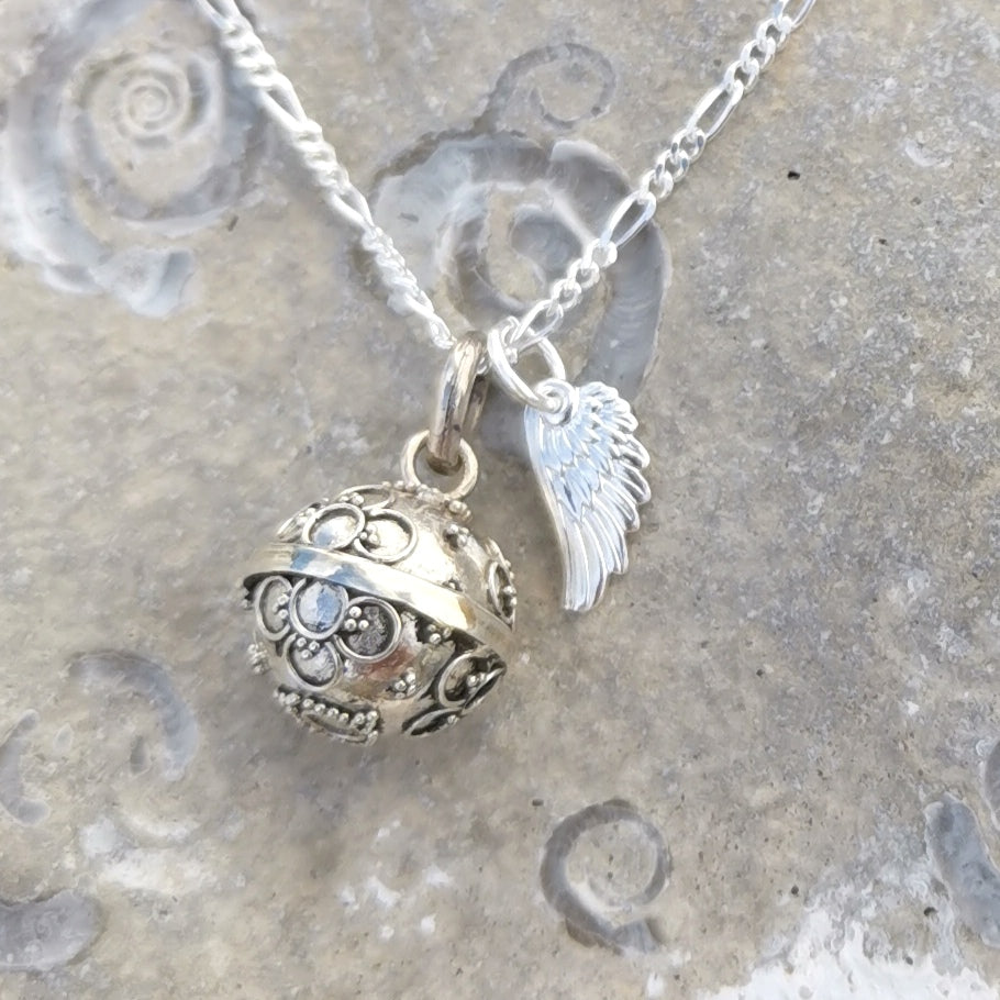 Engelsrufer Flügel Karma Sterlingsilber Kette 50 cm, geweiht - Lebensmut und Kraft