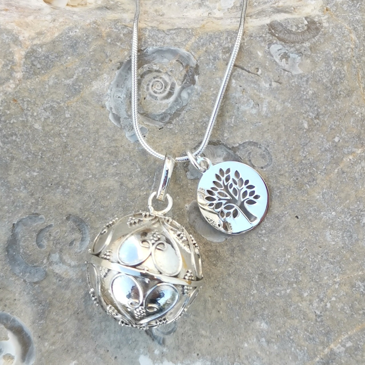 Engelsrufer Lebensbaum Glücksbringer Sterlingsilber Kette, geweiht - Herzenskraft