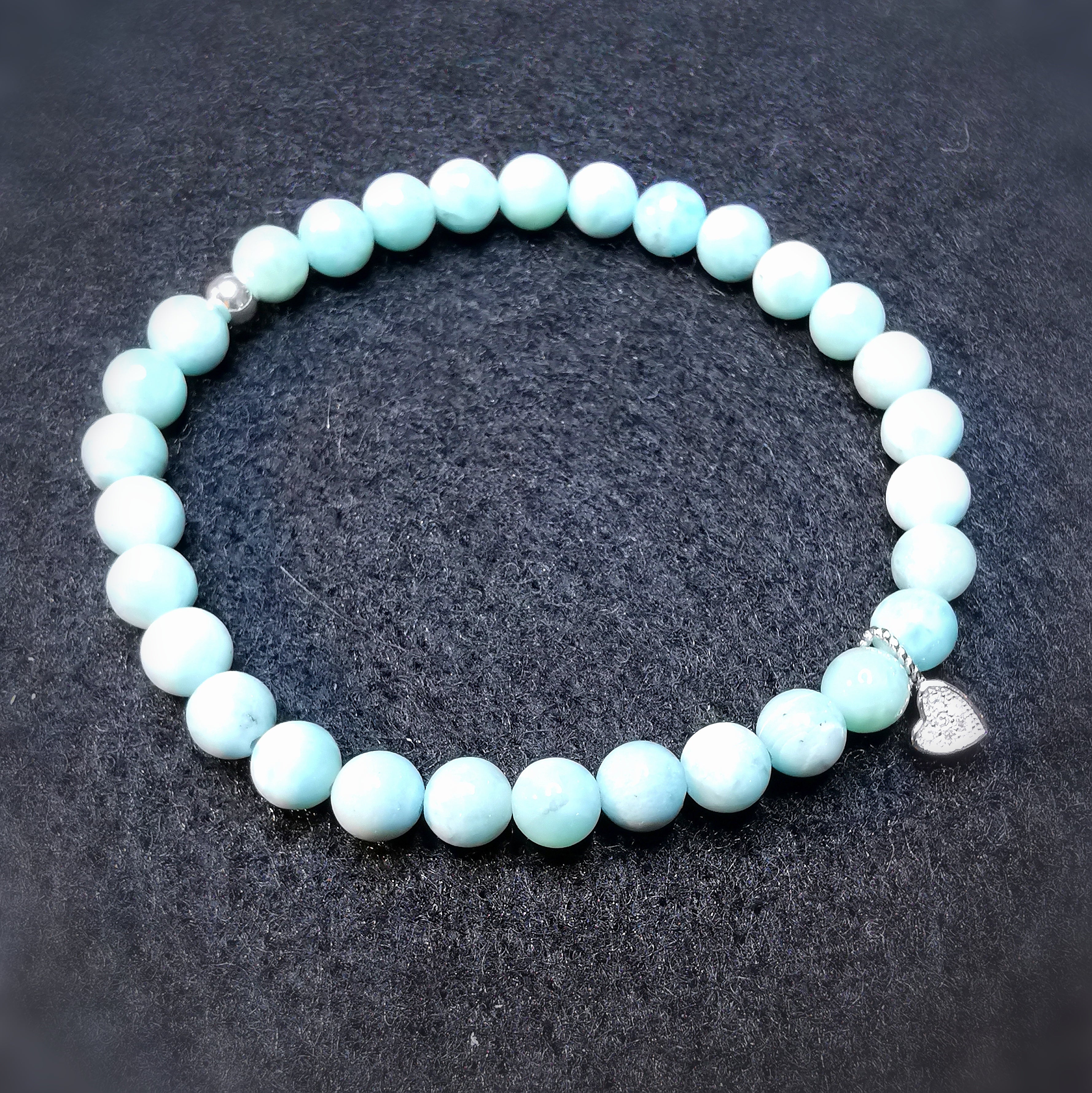 Larimar Edelstein Heilstein Karma Armband, Chakraschmuck, dem Leben vertrauen, samaki mallorca hope hoffnung freiheit freedom