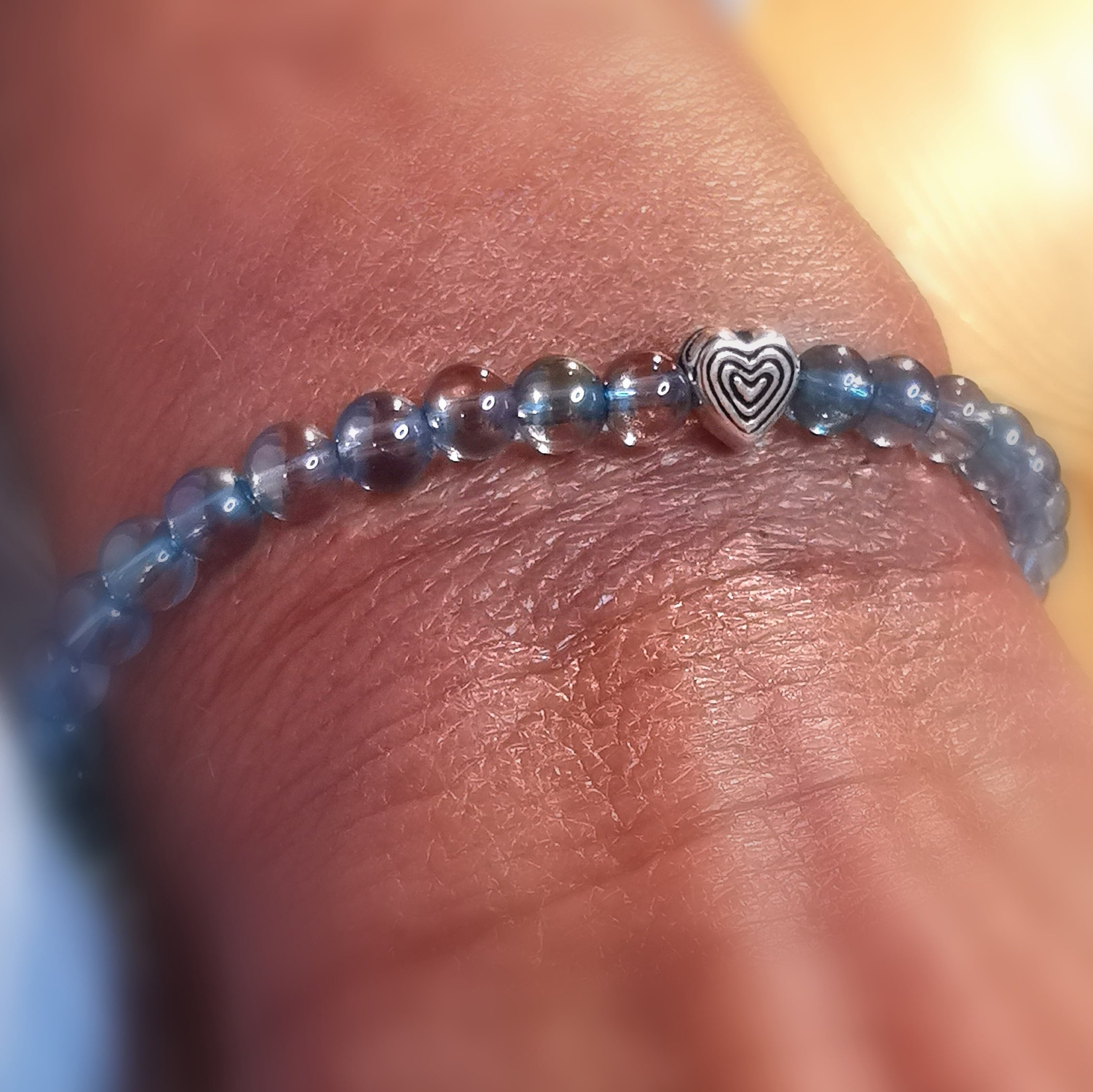 Aqua Aura Edelstein Karma Herz Armband, Heilsteine zur Aura Stärkung, in Liebe, samaki mallorca