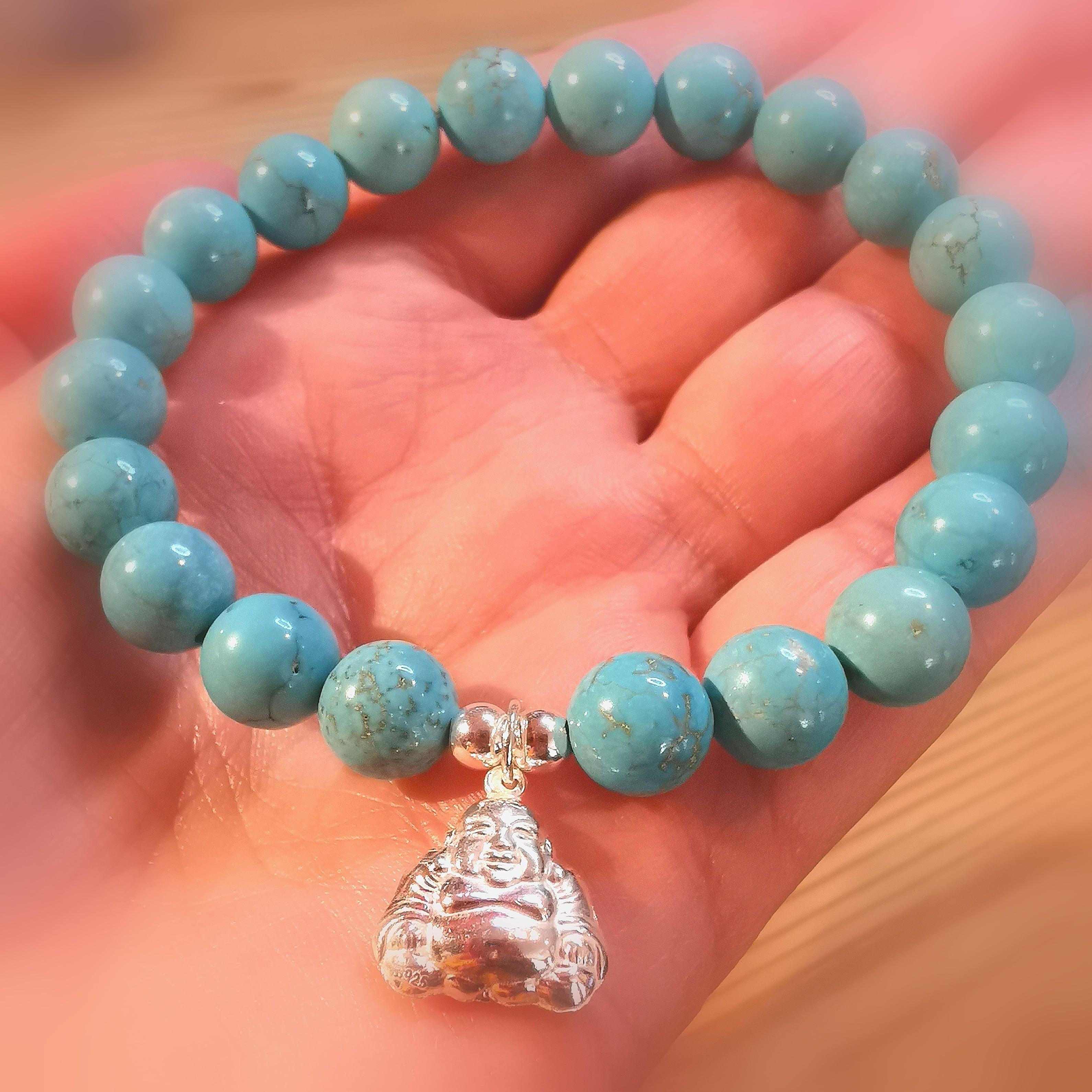 Buddha Tibet Türkis Edelstein Karma Armband, Chakra Schmuck, Einheit von Geist und Herz, samaki mallorca