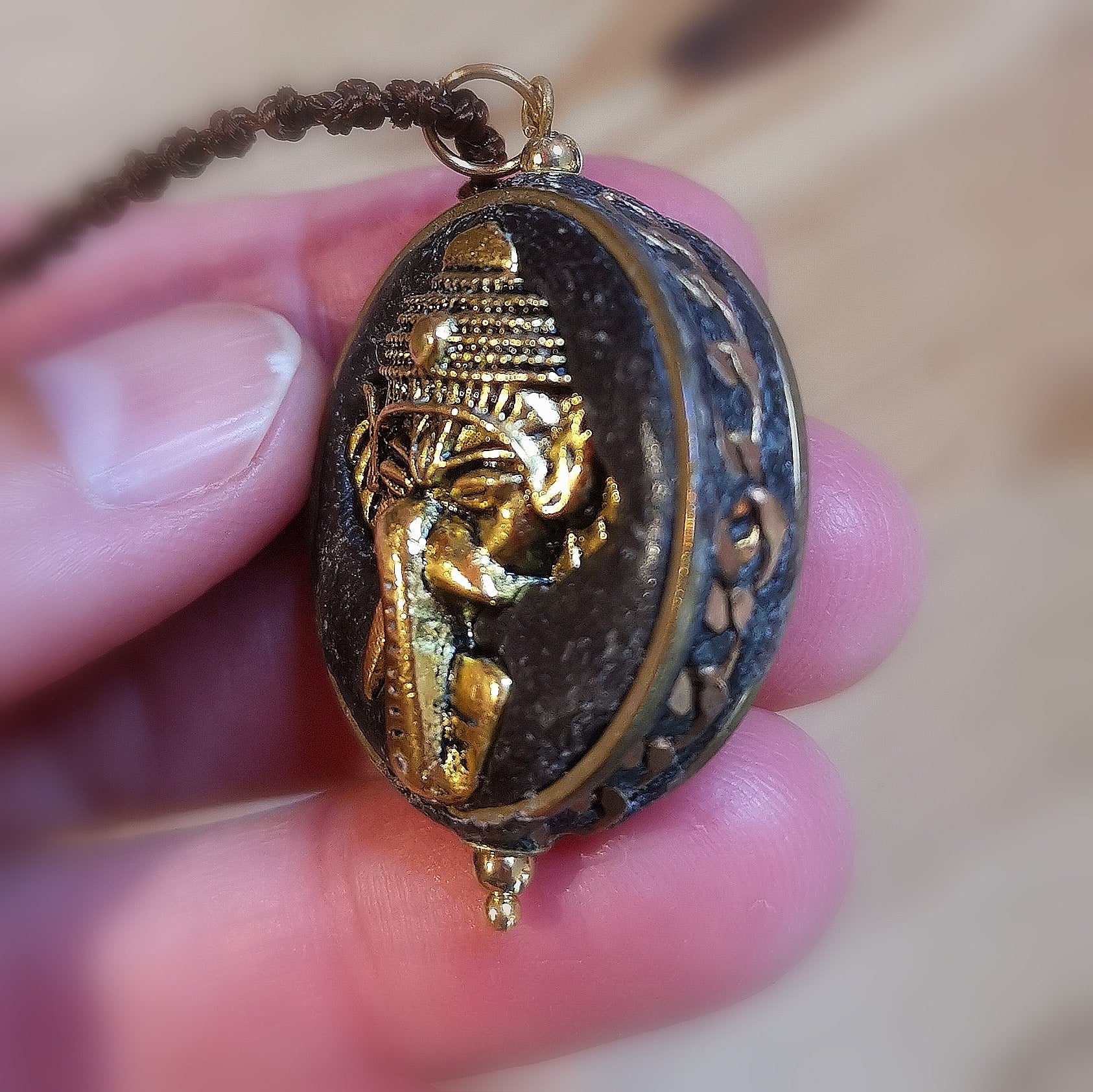 Tibet Karma Kette Ganesha, Talisman wellness Schmuck, Krafttier Elefant, Wohlstand und Stabilität, samaki