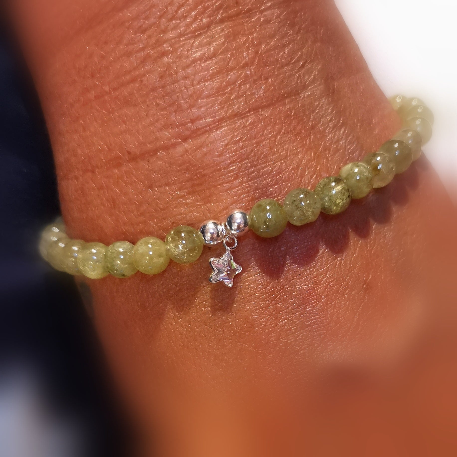 joyería de karma de estrella de mar de piedra preciosa de circón granate verde, pulsera de piedra curativa talismán, amor y devoción