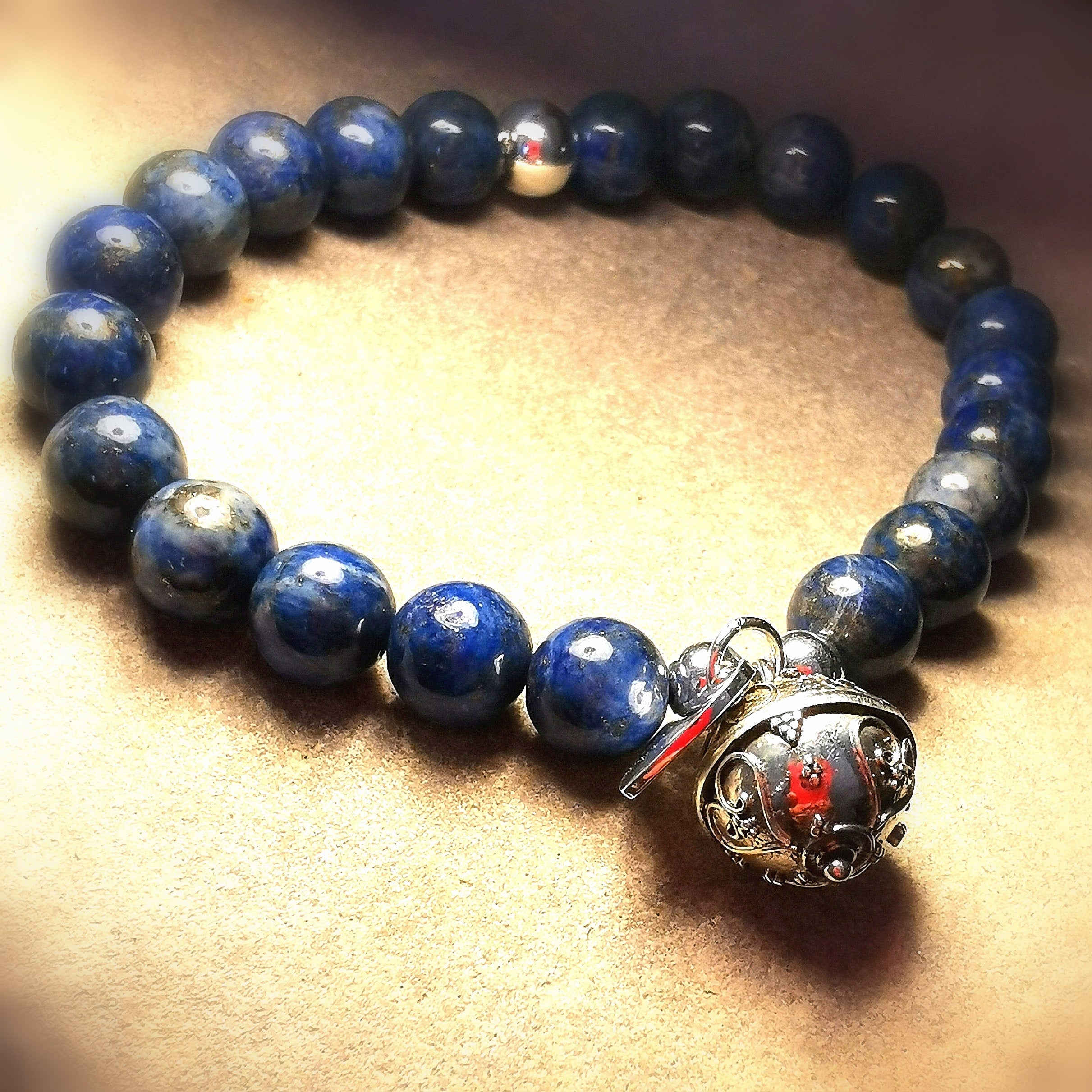 Engelsrufer Lapislazuli Edelstein Herz Armband, aura chakra wellness Schmuck, Liebe und Vertrauen
