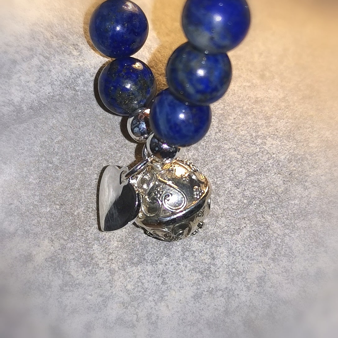 Engelsrufer Lapislazuli Edelstein Herz Armband, aura chakra wellness Schmuck, Liebe und Vertrauen