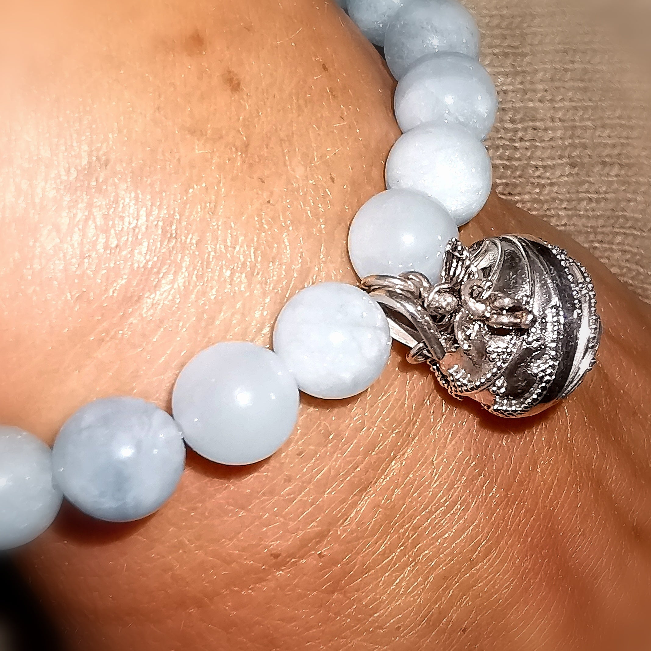 Engelsrufer Schutzengel Aquamarin Edelstein Karma Armband, aura chakra wellness, mit Leichtigkeit