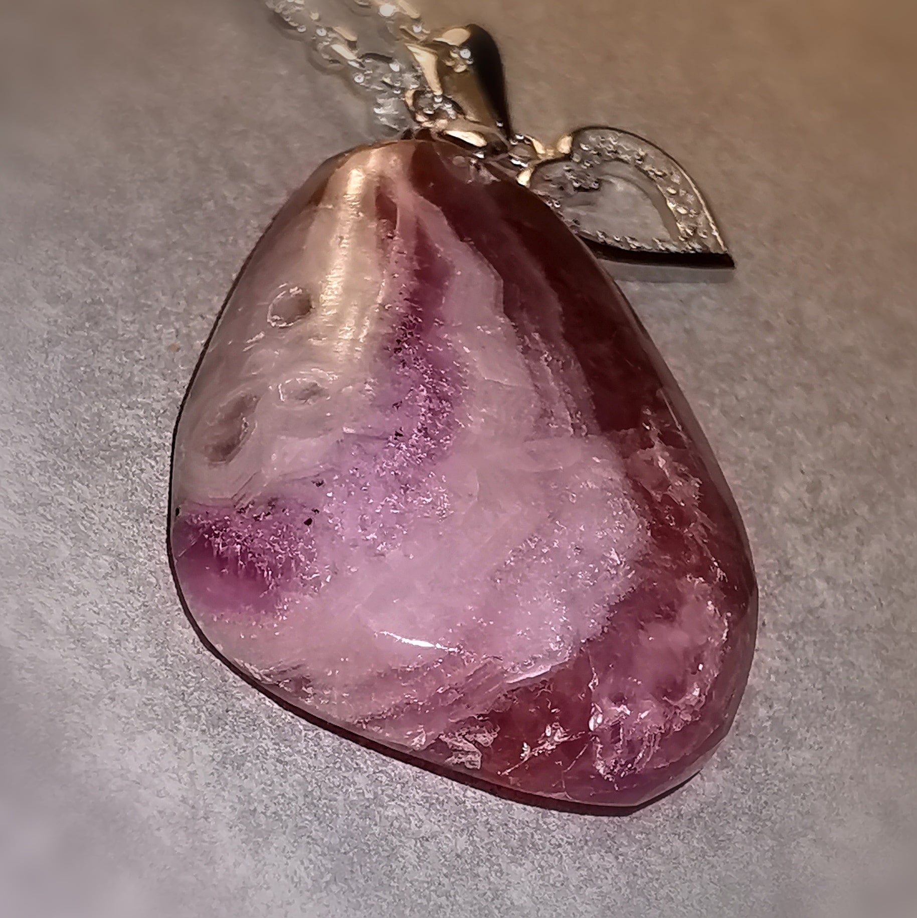 Kobaltcalcit Edelstein Heilstein Karma Kette, Herz Chakra, mit Zirkon, von Herzen geliebt, samaki