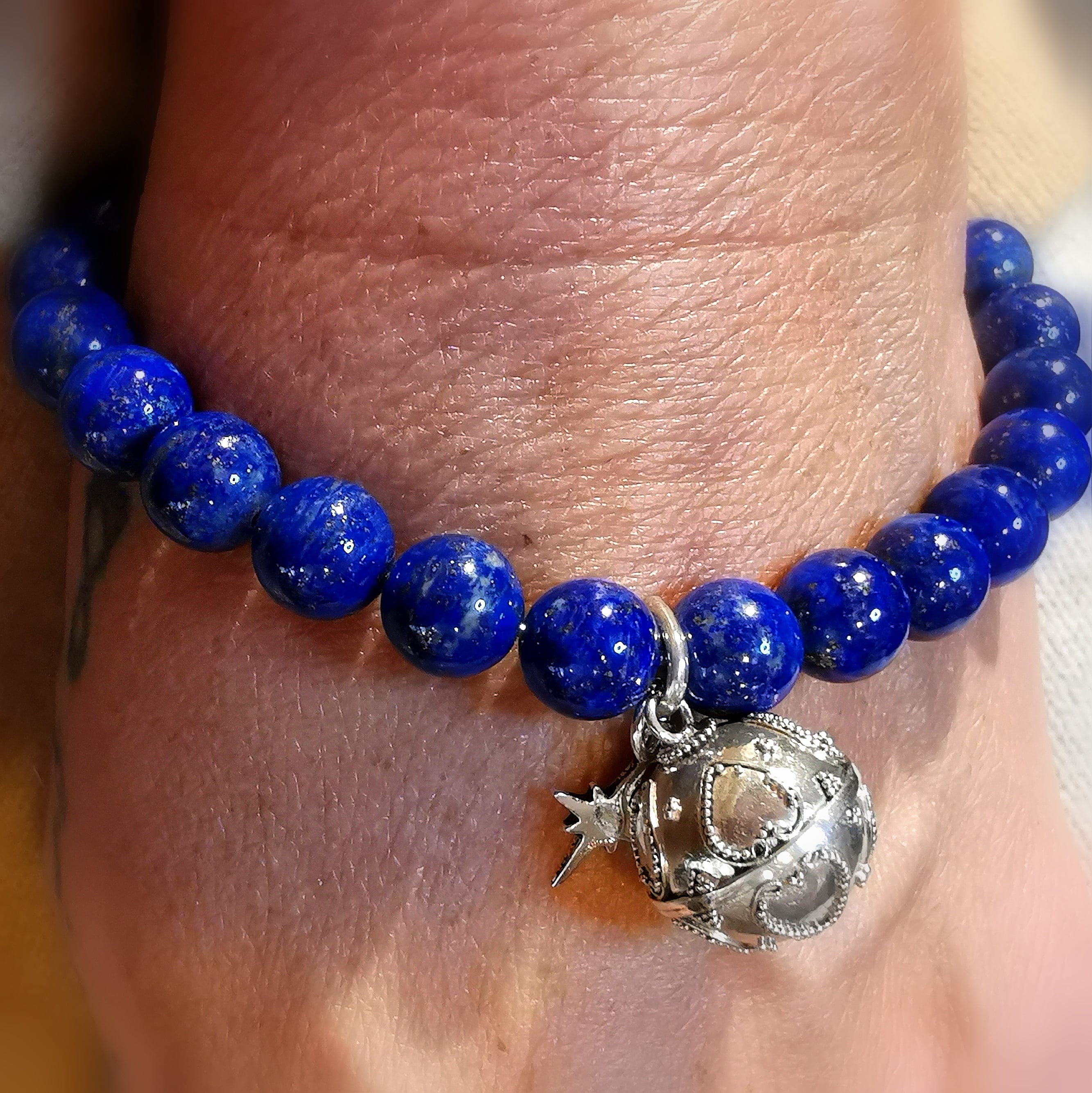 Engelsrufer Polarstern Lapislazuli Edelstein Karma Armband, aura wellness, geliebt und behütet