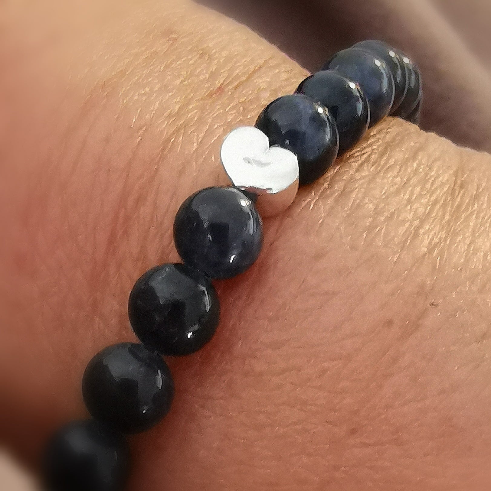 Dumortierit Edelstein Heilstein Karma Herz Armband, aura chakra Schmuck, neue leichte Wege