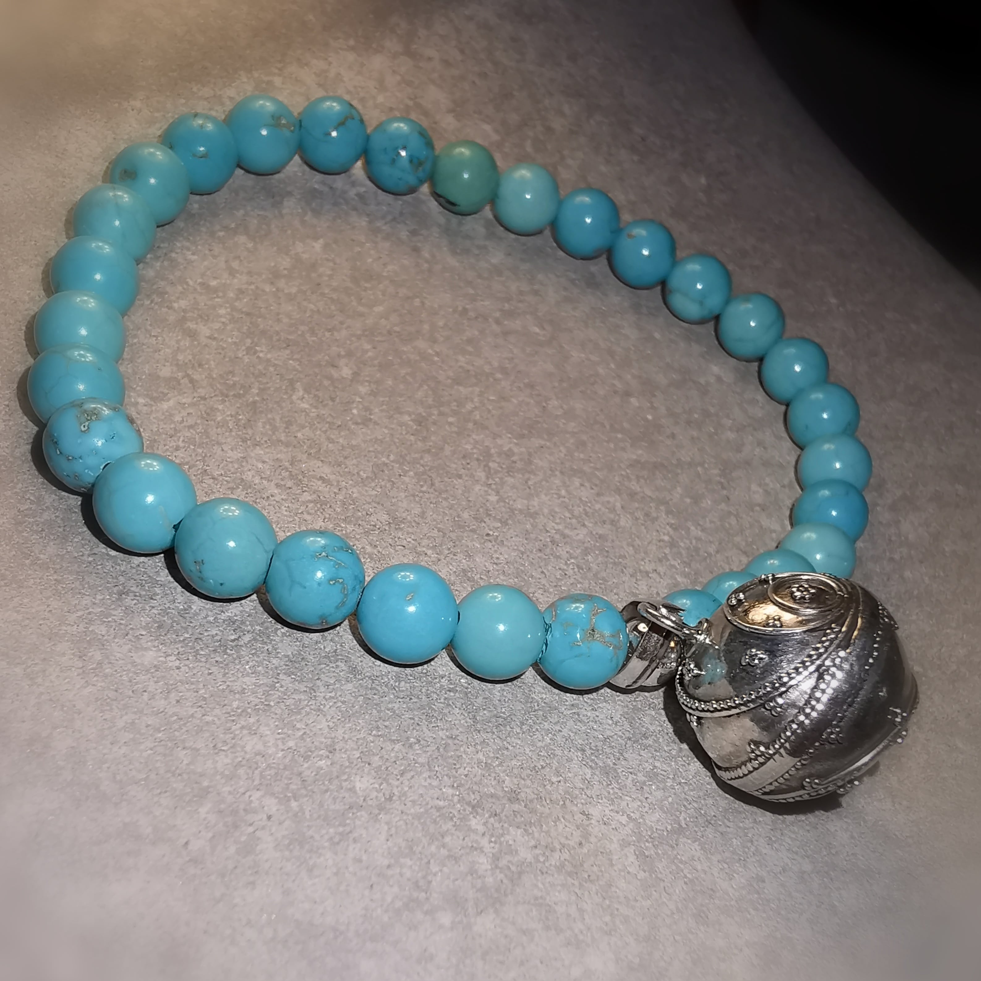 Angel Caller Sound Ball Bracelet with Tibetan Turquoise 🔔 Protection – Intuition – Freedom 🔹