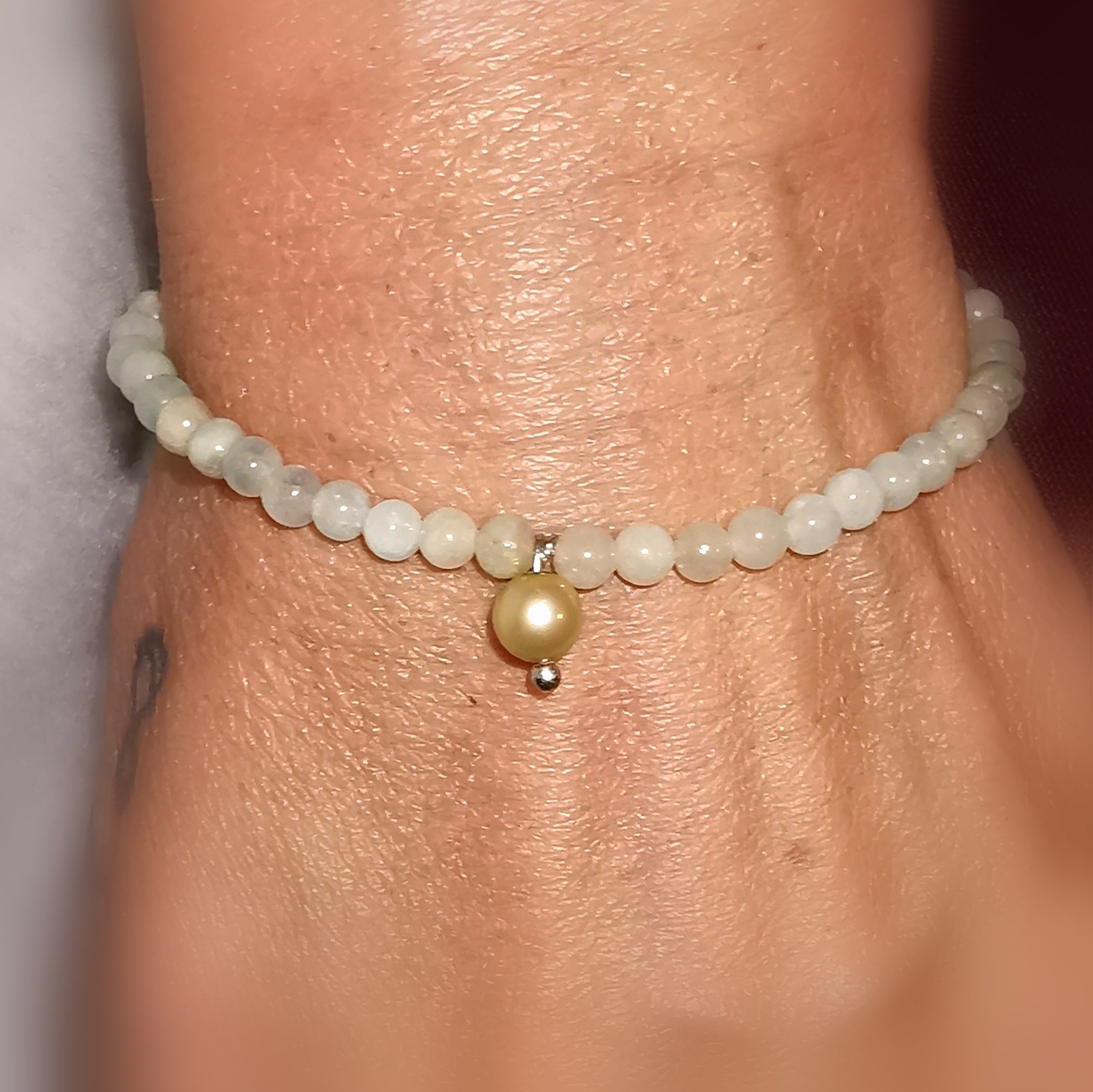 Heliodor Perlen Glücksarmbändchen, Beryll Edelstein Karma Armband Schmuck, sich selbst treu sein, samaki