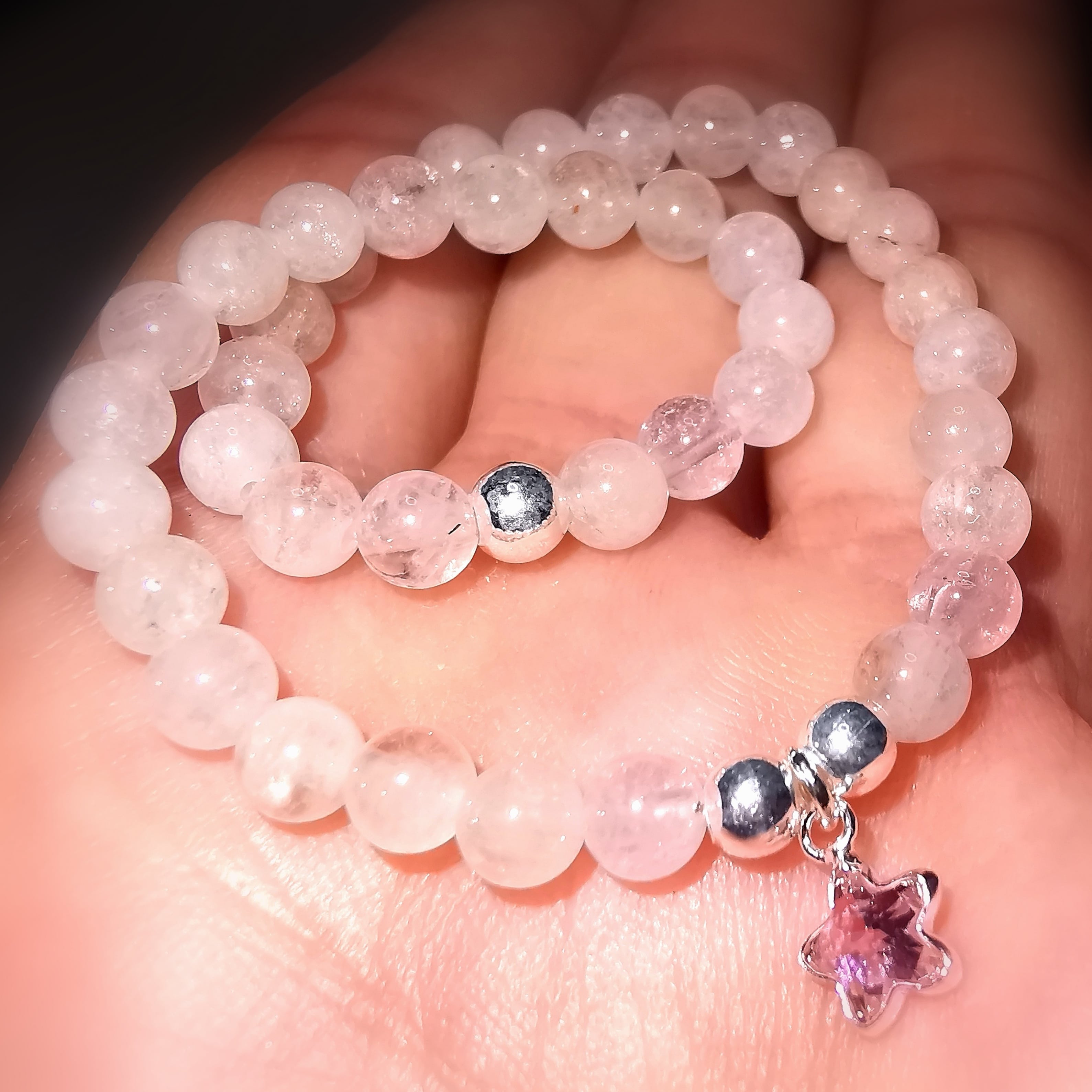 🌸 Morganite & Starfish Bracelet – consecrated for trust, lightness & courage