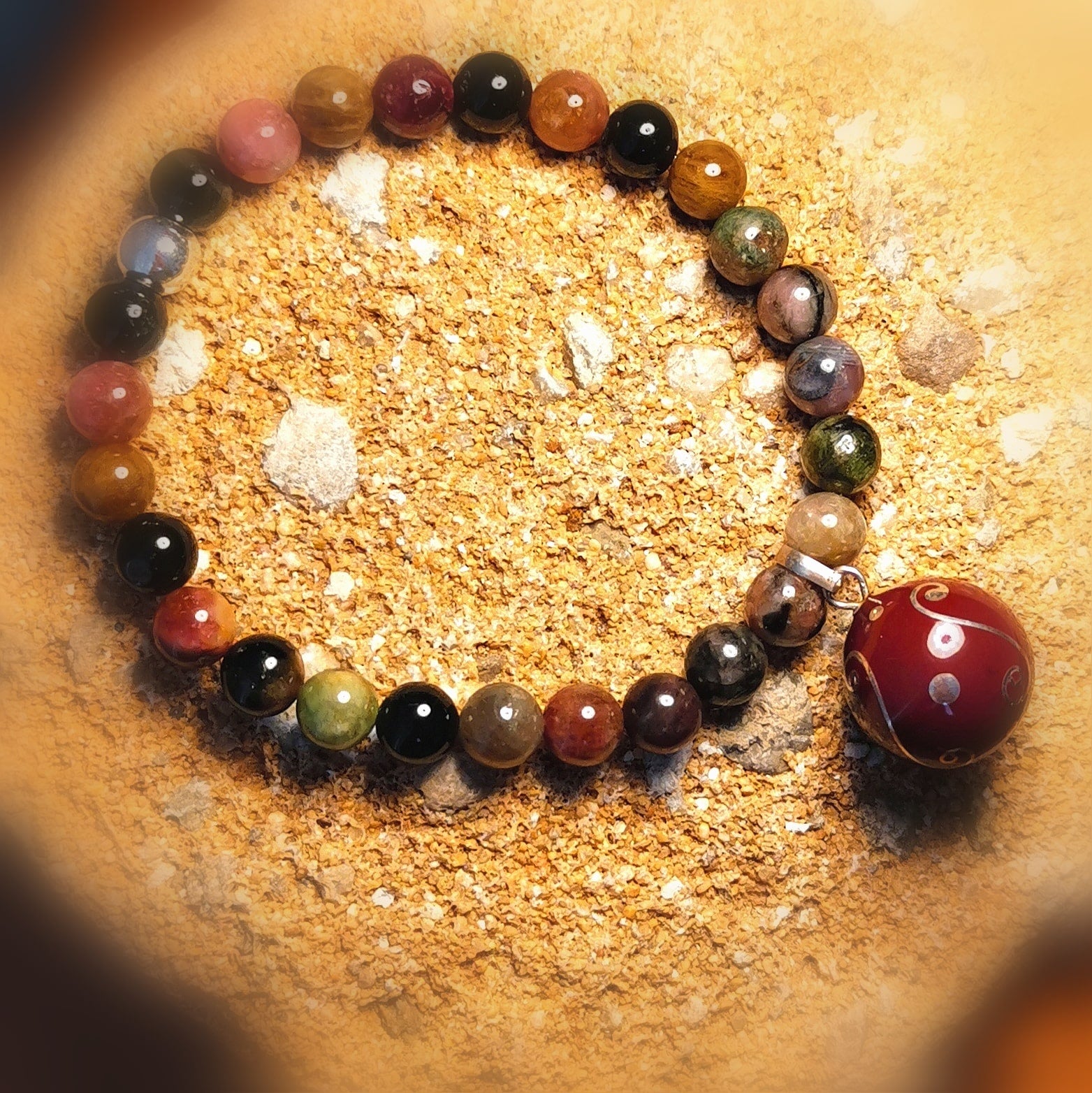 Engelsrufer Turmalin Edelstein Heilstein Karma Armband, multicolor, Aura Chakra wellness, kraftvoll aktiv, samaki