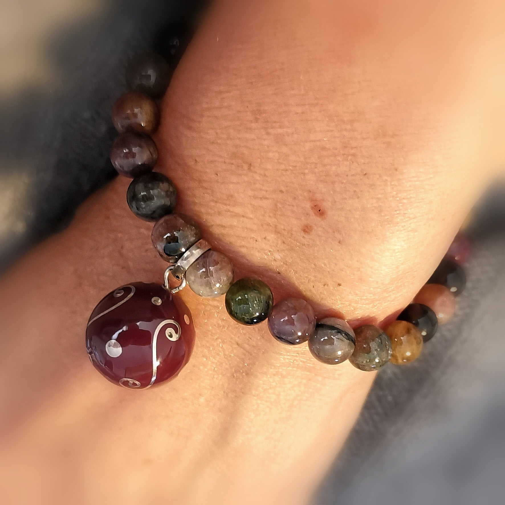 Engelsrufer Turmalin Edelstein Heilstein Karma Armband, multicolor, Aura Chakra wellness, kraftvoll aktiv, samaki