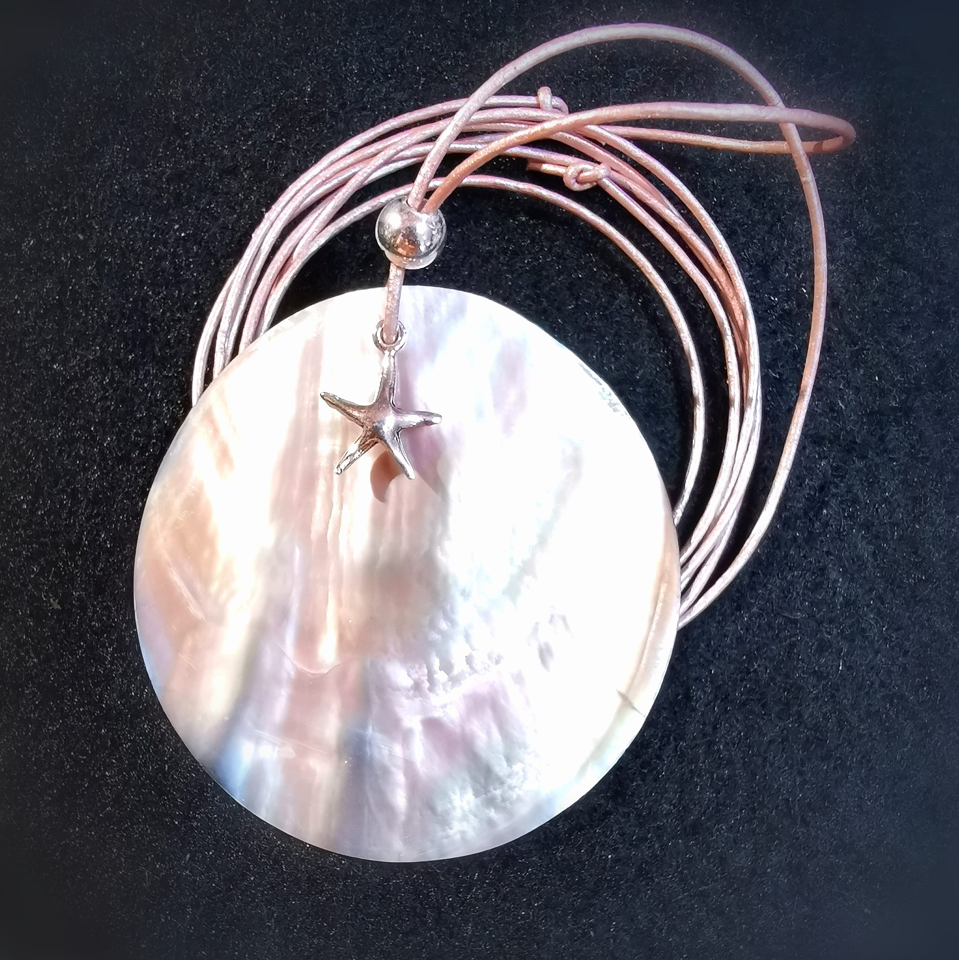 Perlmutt Muschel Seestern Krafttier Karma Kette, edler Hippie Schmuck, das Leben feiern, samaki