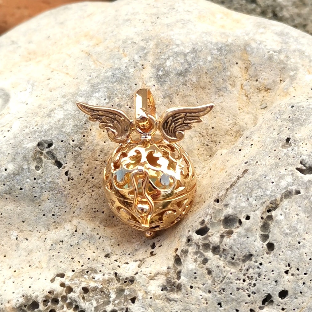 Engelsrufer Engelsflügel Anhänger Sterlingsilber vergoldet - Rose Gold - Mut und Hoffnung