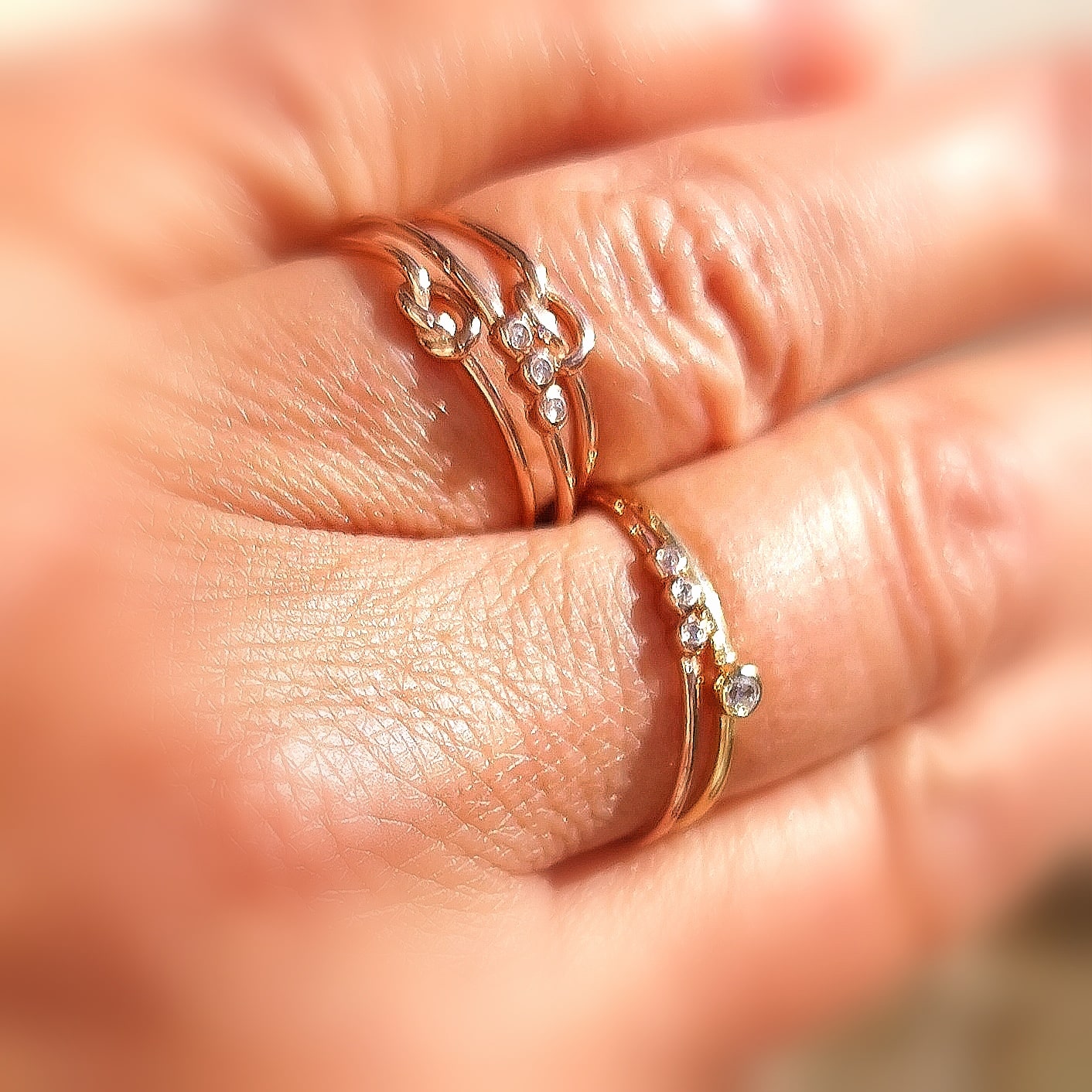 Knoten Ring Sterlingsilber Rose vergoldet