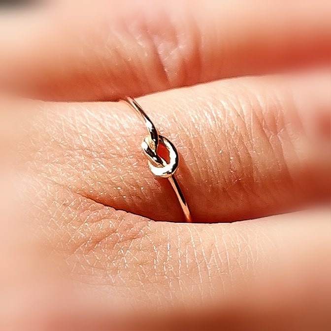 Knoten Ring Sterlingsilber Rose vergoldet