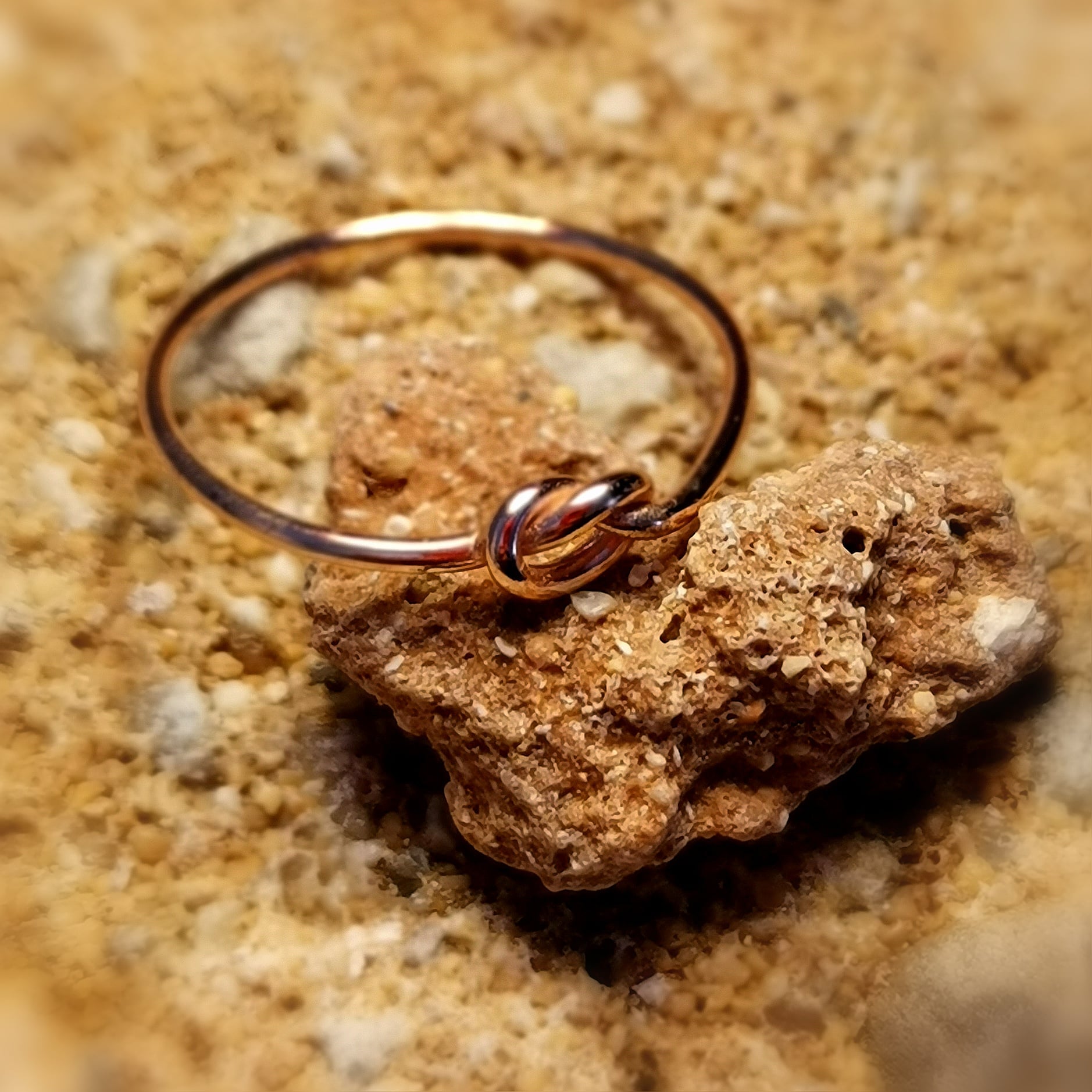 Knoten Ring Sterlingsilber Rose vergoldet