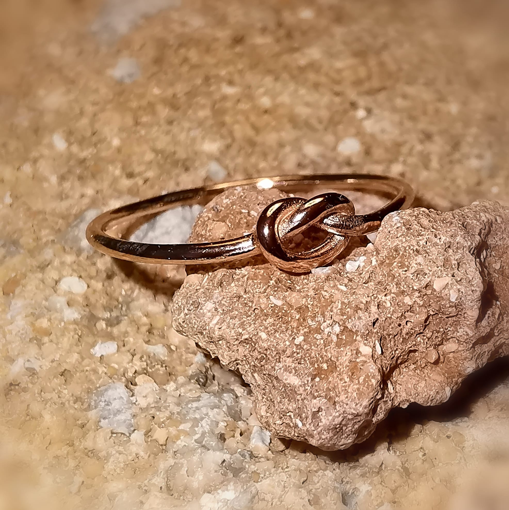 Knoten Ring Sterlingsilber Rose vergoldet