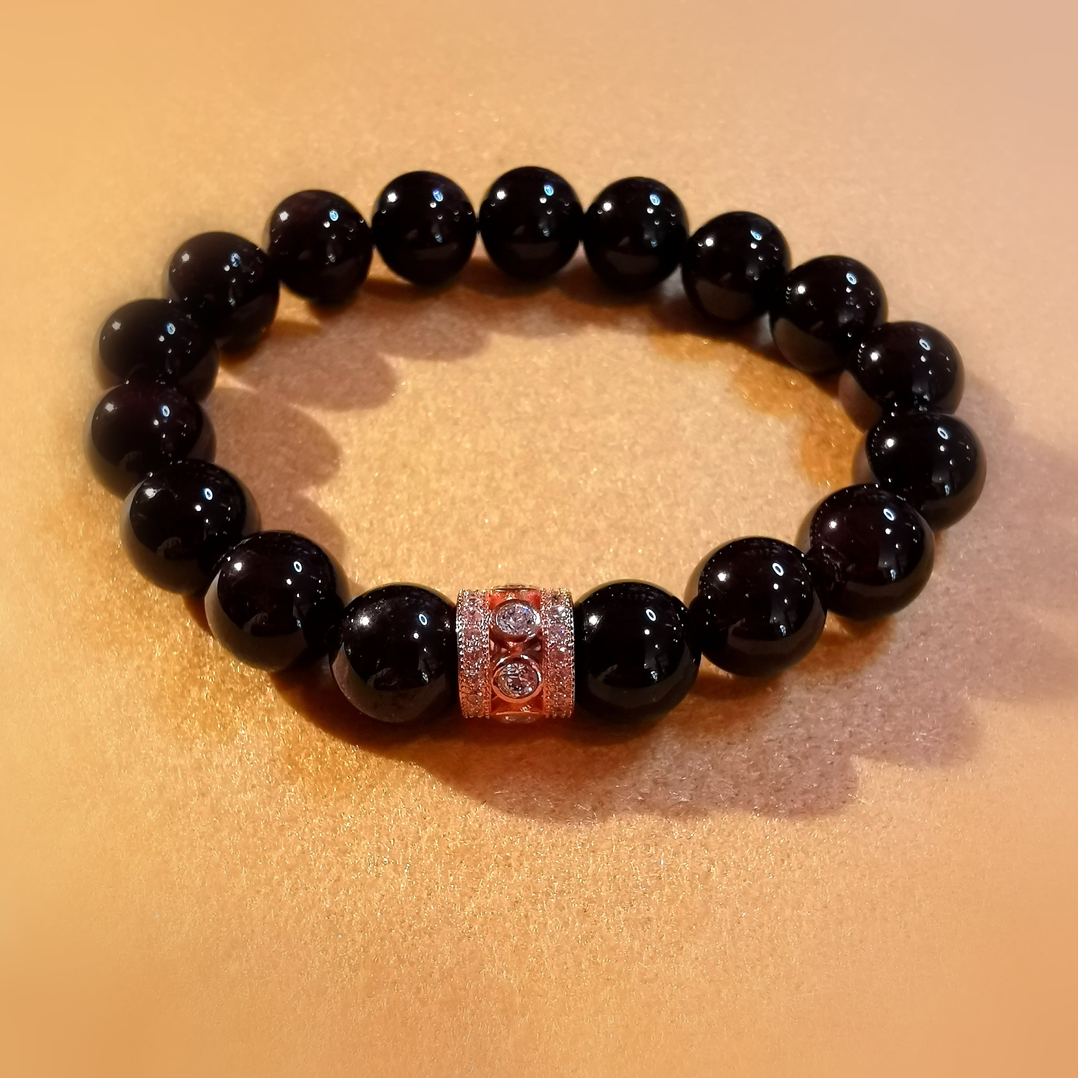 Granat Edelstein Karma Glücksarmband, AA Heilstein, edle Hippie Schmuck Mode, Rot Gold, Leben und Lieben, samaki