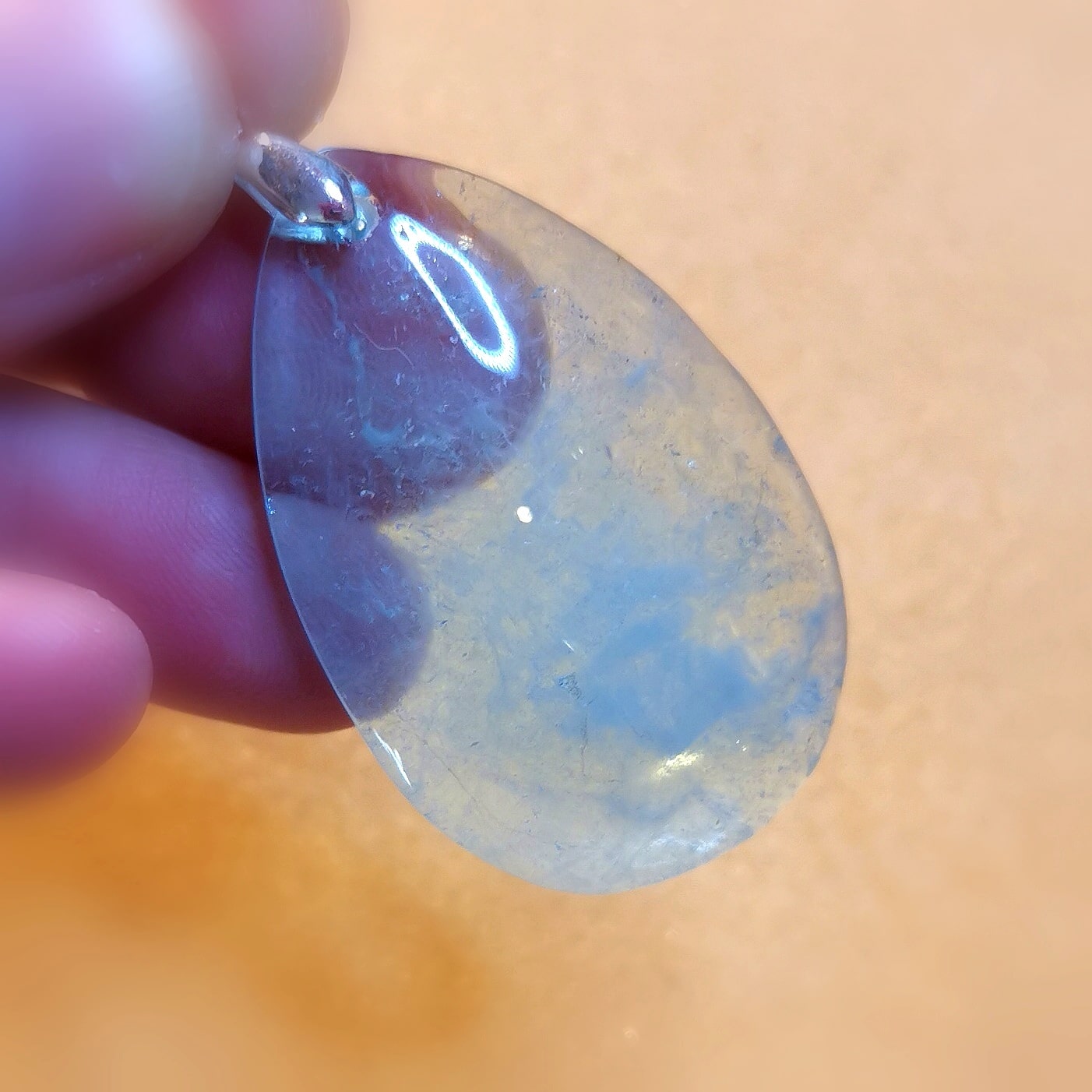 Aquamarin AA Qualität, Edelstein Heilstein Karma Anhänger, Leichtigkeit und Lebenslust, samaki