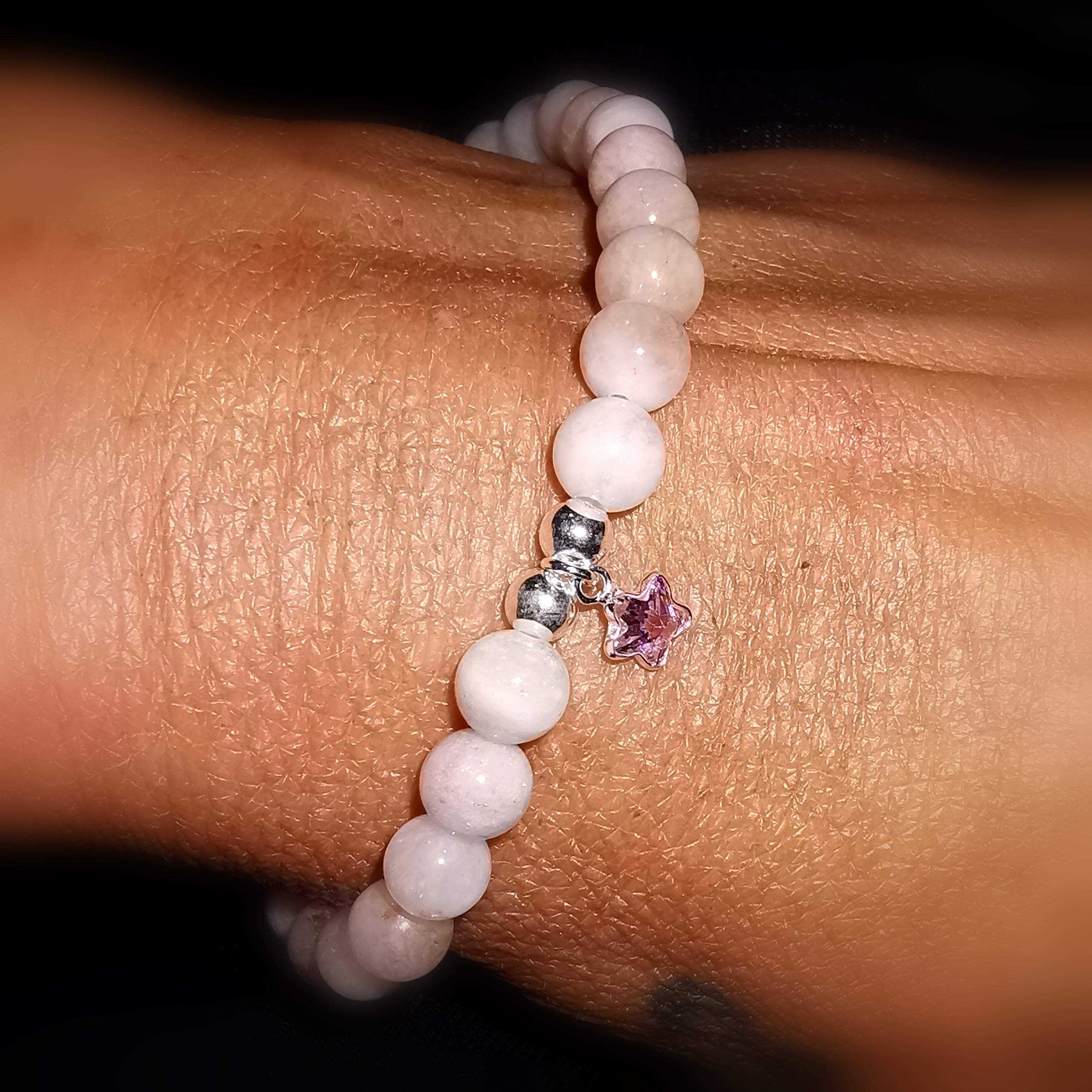 💖 Morganite Gemstone Karma Bracelet – Starfish & Zircon – Wonderful Life