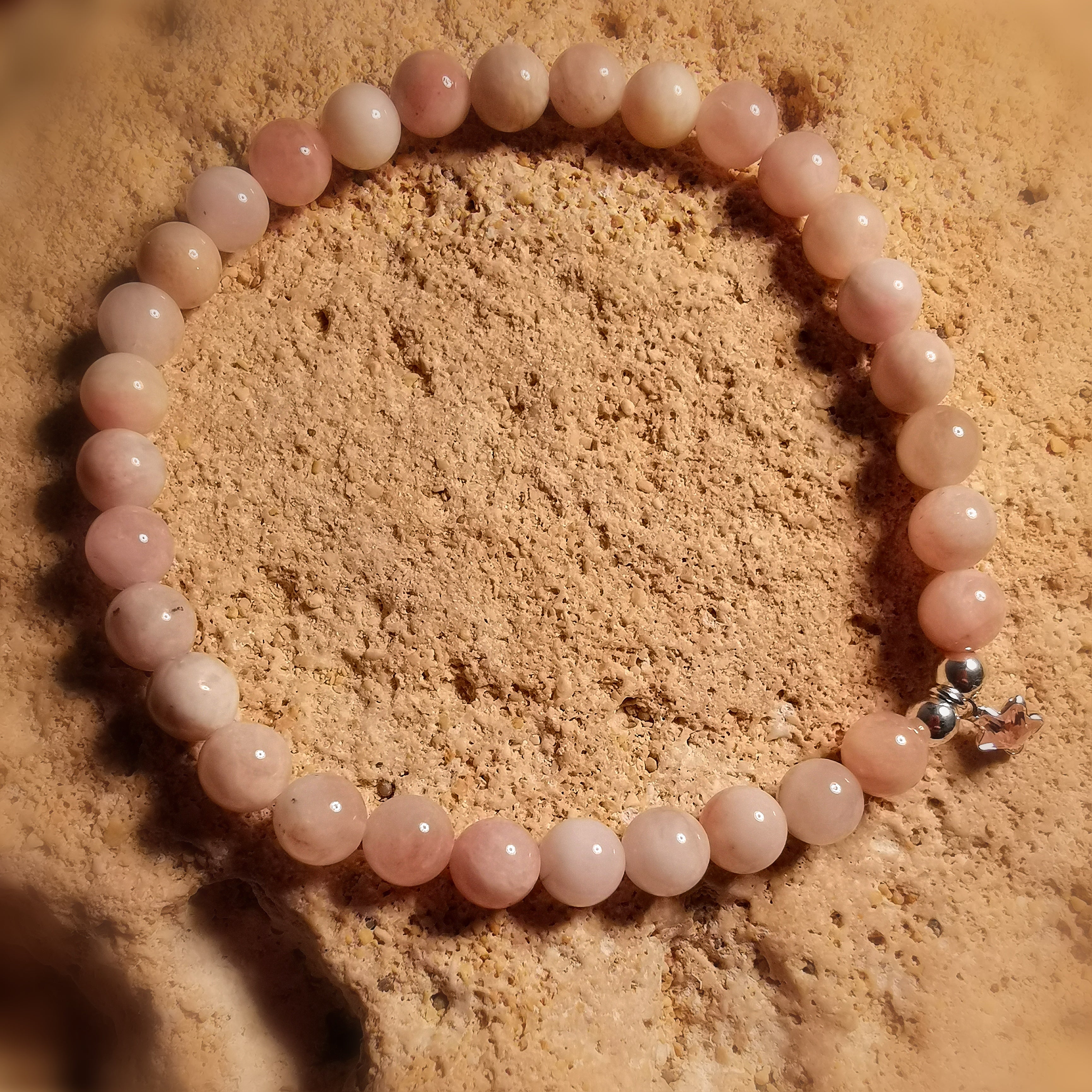 💖 Morganite Gemstone Karma Bracelet – Starfish & Zircon – Wonderful Life