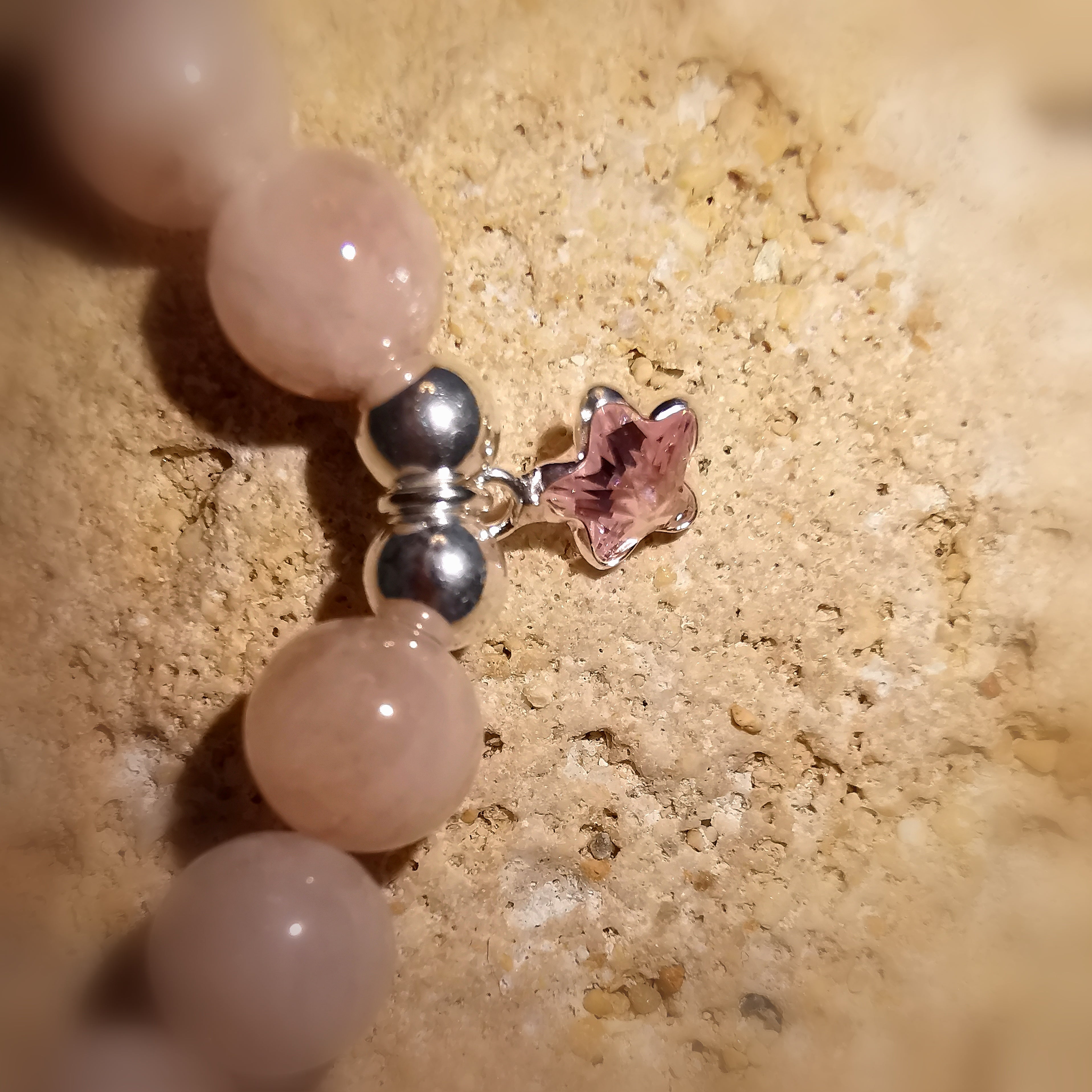💖 Morganite Gemstone Karma Bracelet – Starfish & Zircon – Wonderful Life