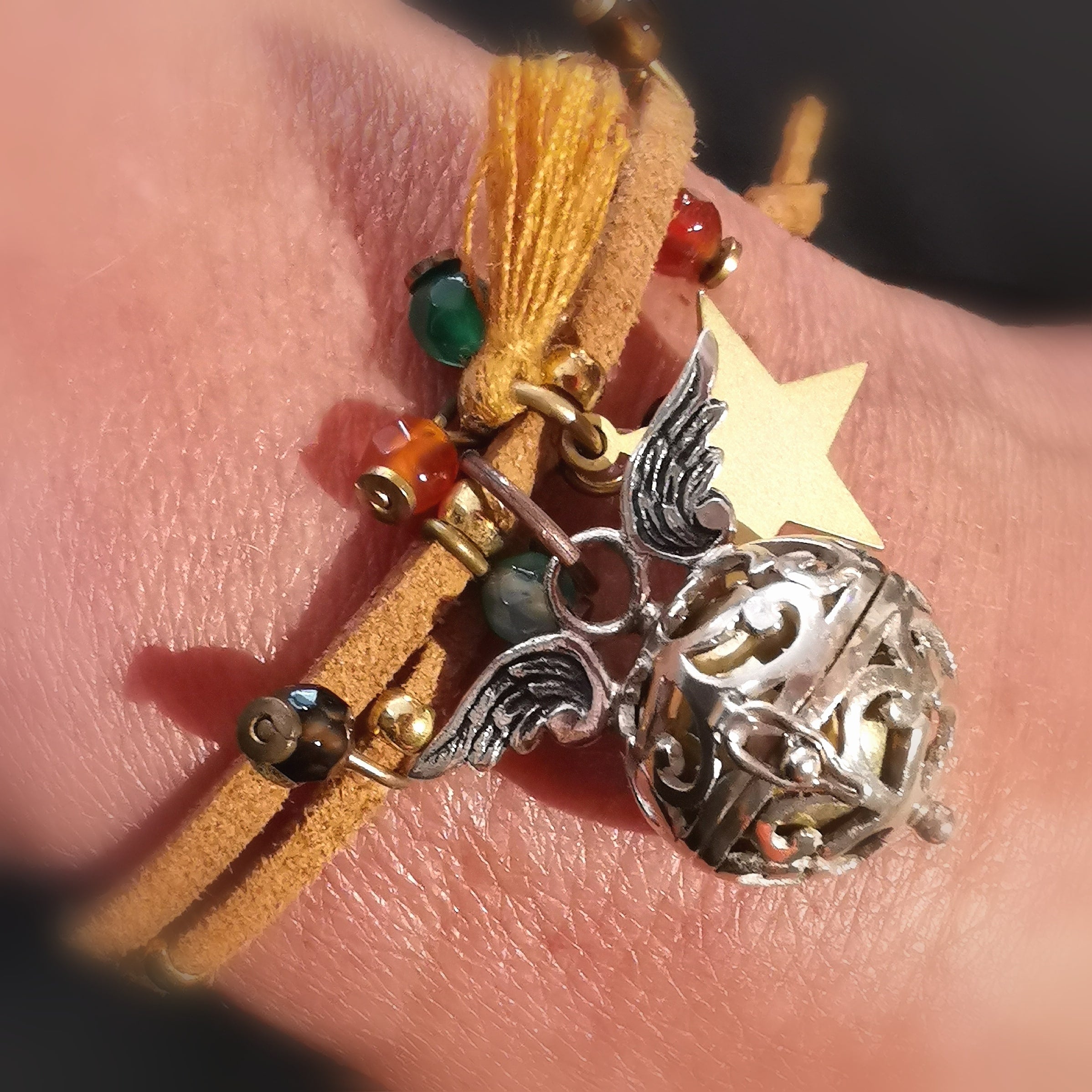 Engelsrufer Flügel Armband sweet dreams silber braun sandfarben - geweiht