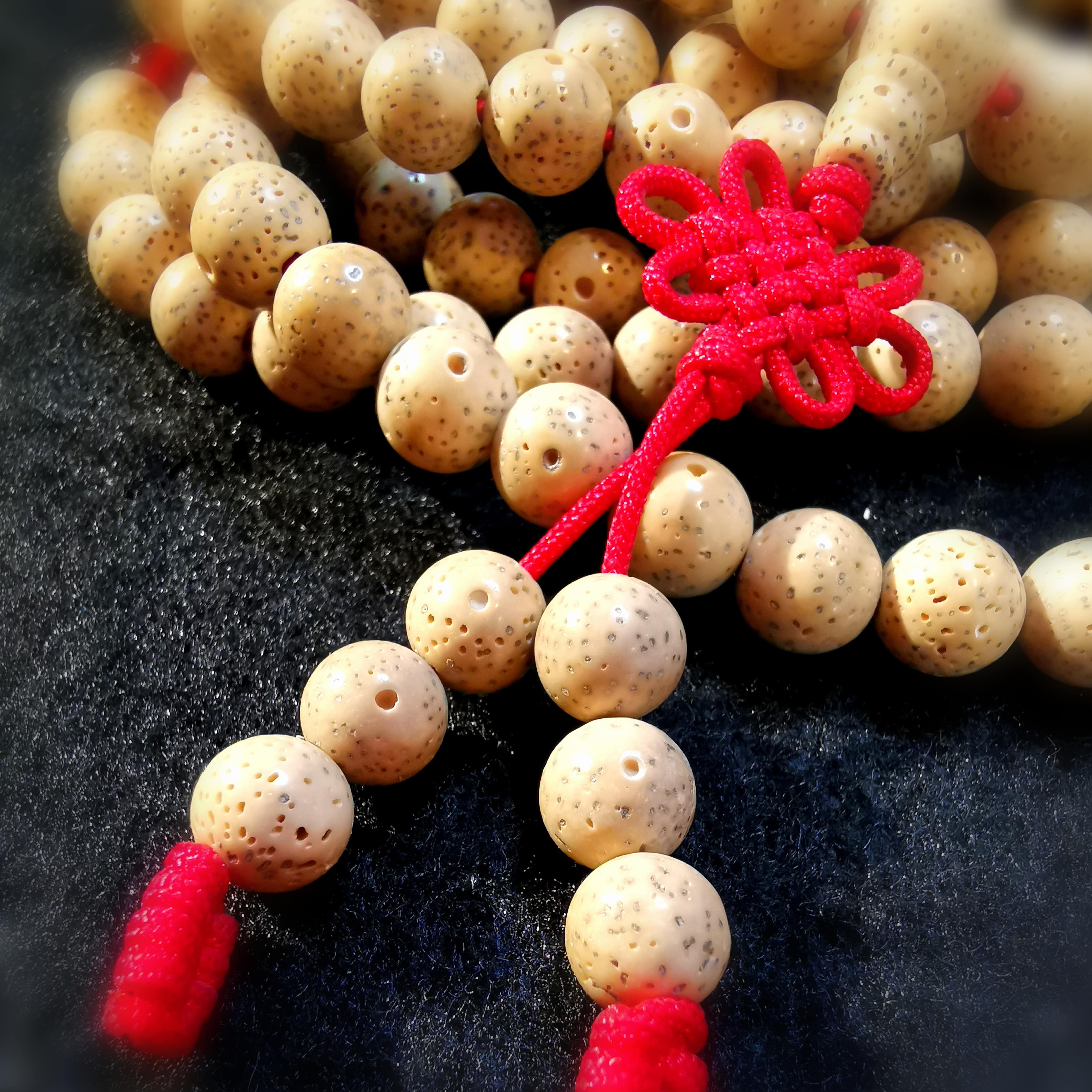 Lotus Edelstein Heilstein XL Mala Gebetskette, 108 Perlen, innere Kraft
