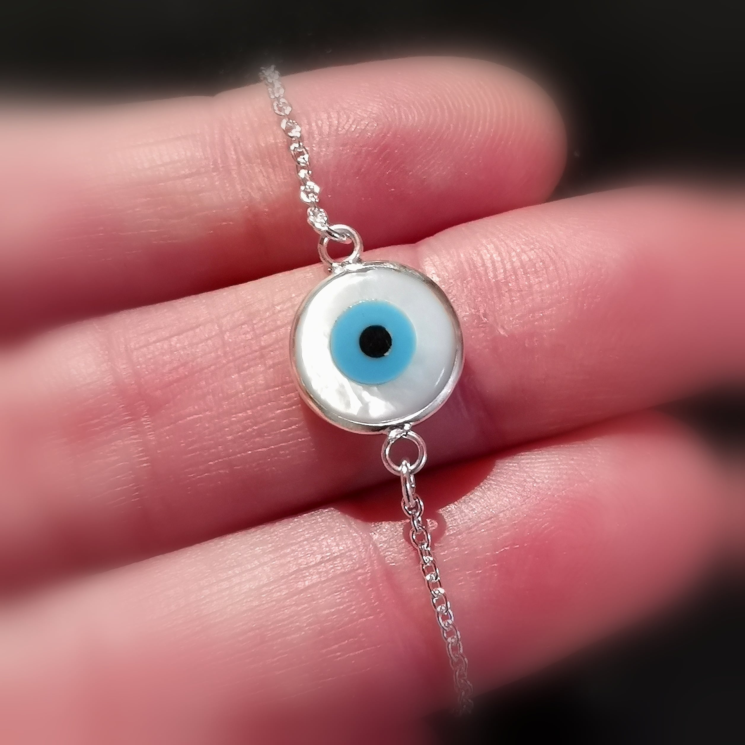 Türkisches Auge Glücksbringer Armband Sterlingsilber - Schutz