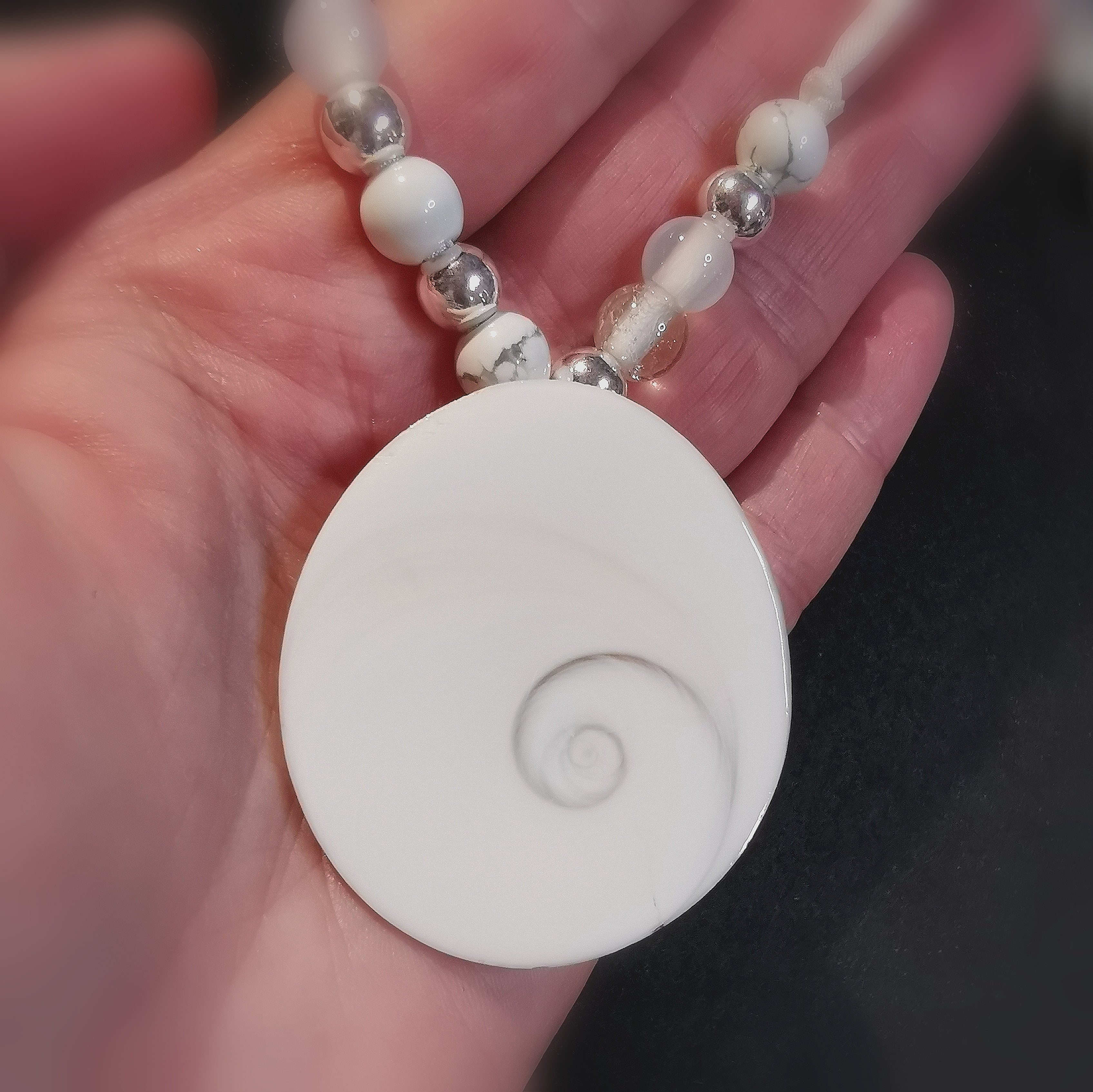 🐚 Shiva Auge Muschel XL Hippie Edelstein Karma Kette – Lust auf Sommer, geweiht ✨