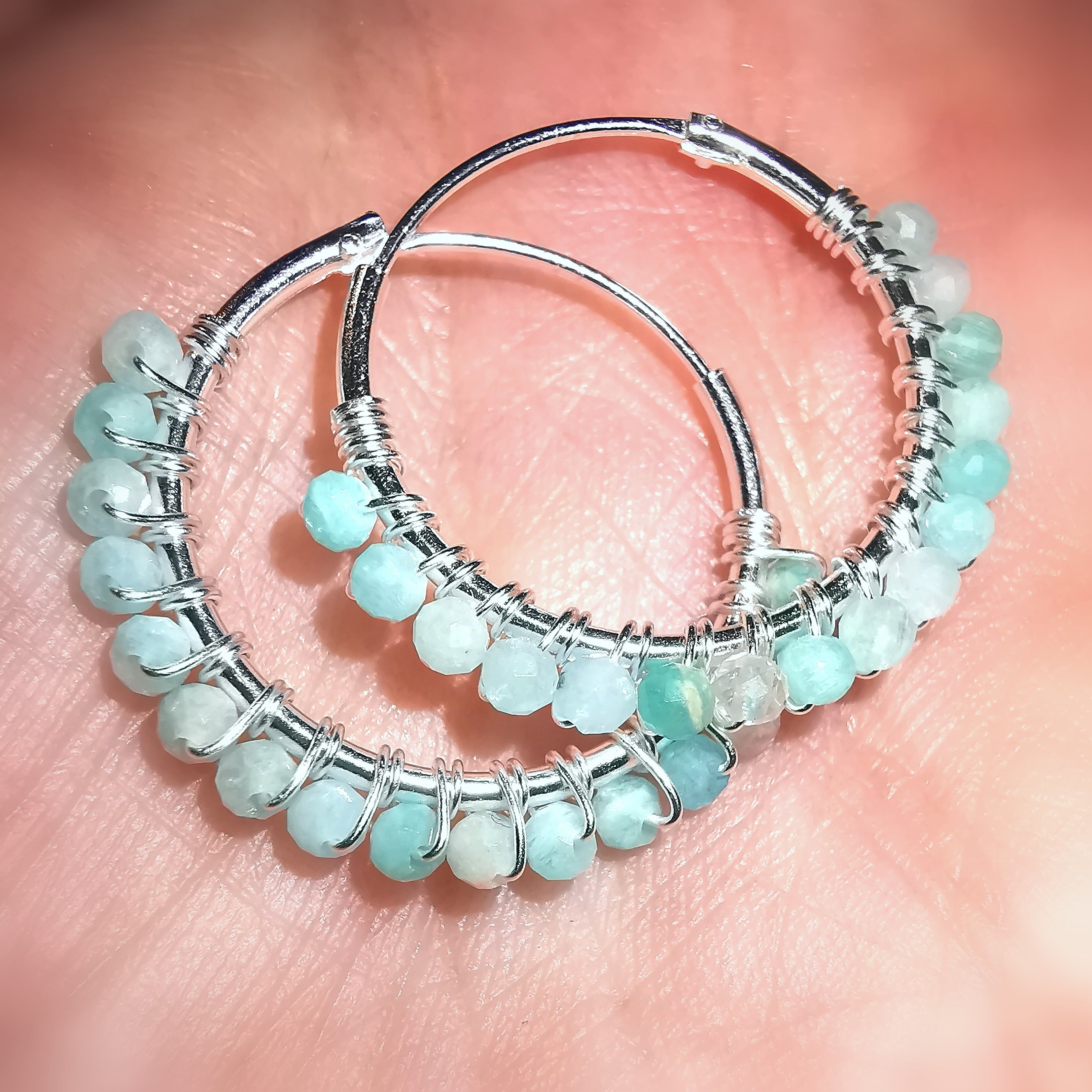 Apatit Edelstein Heilstein Edelstein Ohrringe, Frische und Freiheit, Karma Ohr Schmuck
