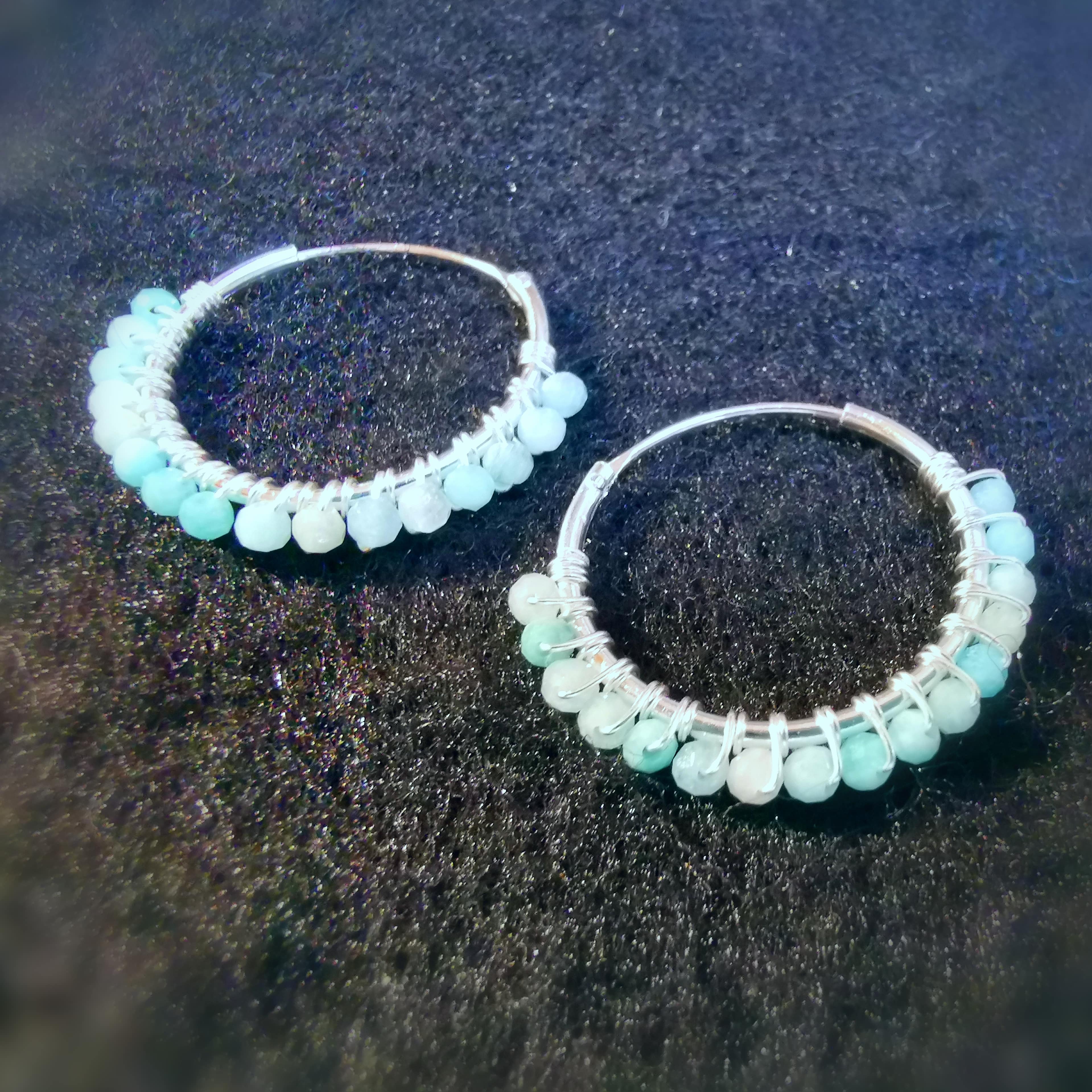 Apatit Edelstein Heilstein Edelstein Ohrringe, Frische und Freiheit, Karma Ohr Schmuck