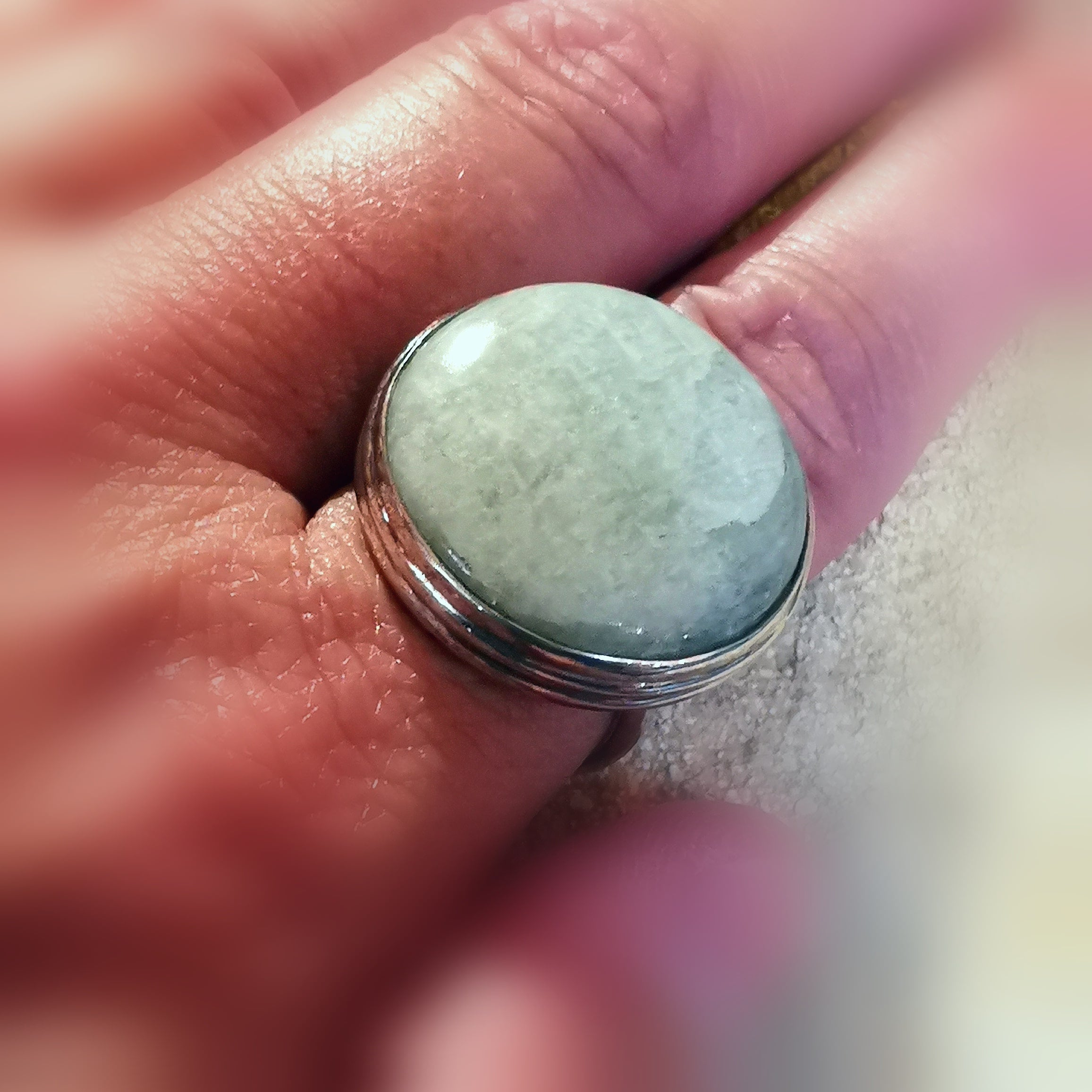 Aquamarin blau grün Lagunen Wasser Stein natural Edelstein Heilstein Ring Sterlingsilber - Harmonie